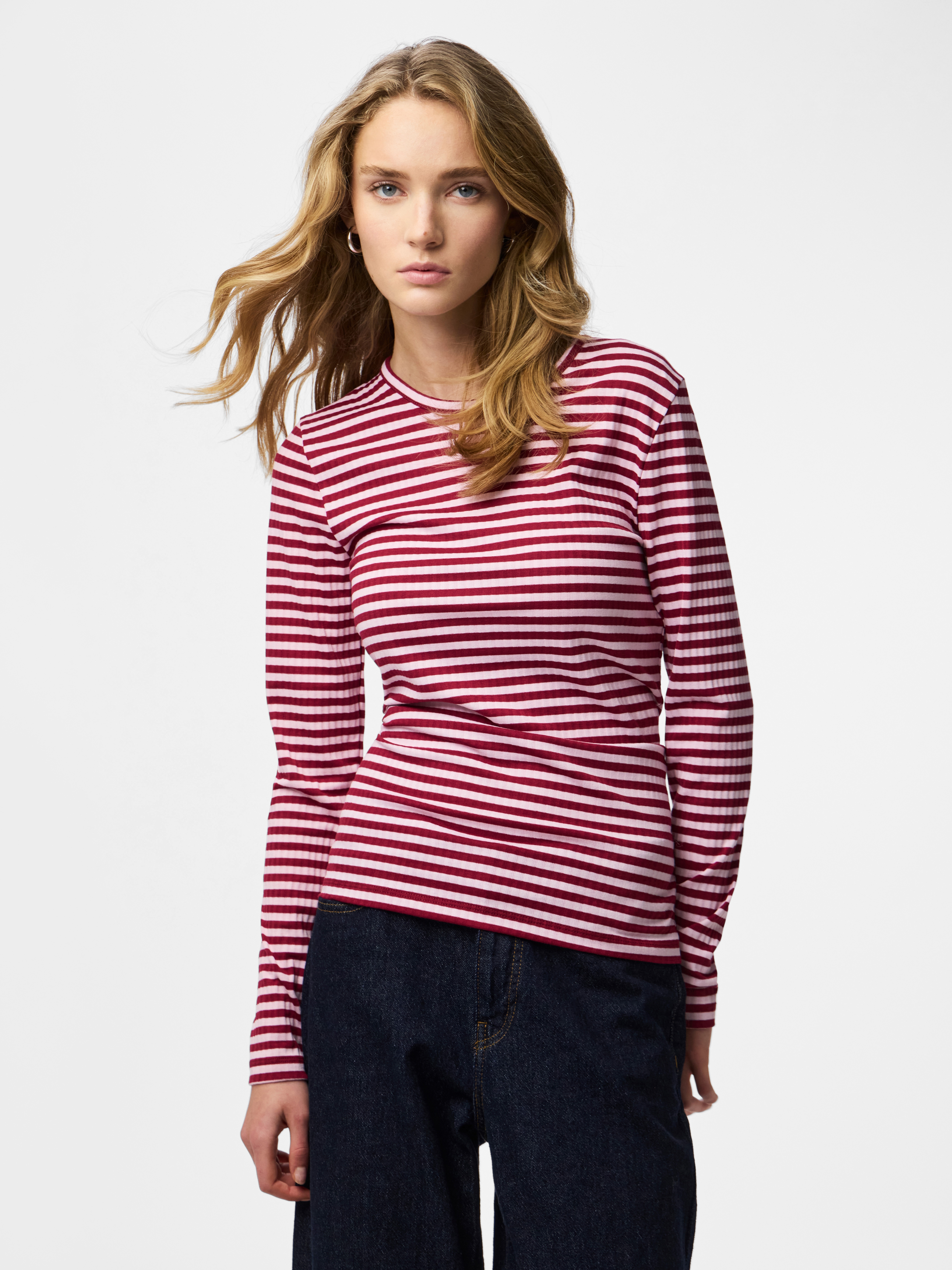 pieces "PCLAYA LS TOP JRS NOOS" Materialmix, regular fit