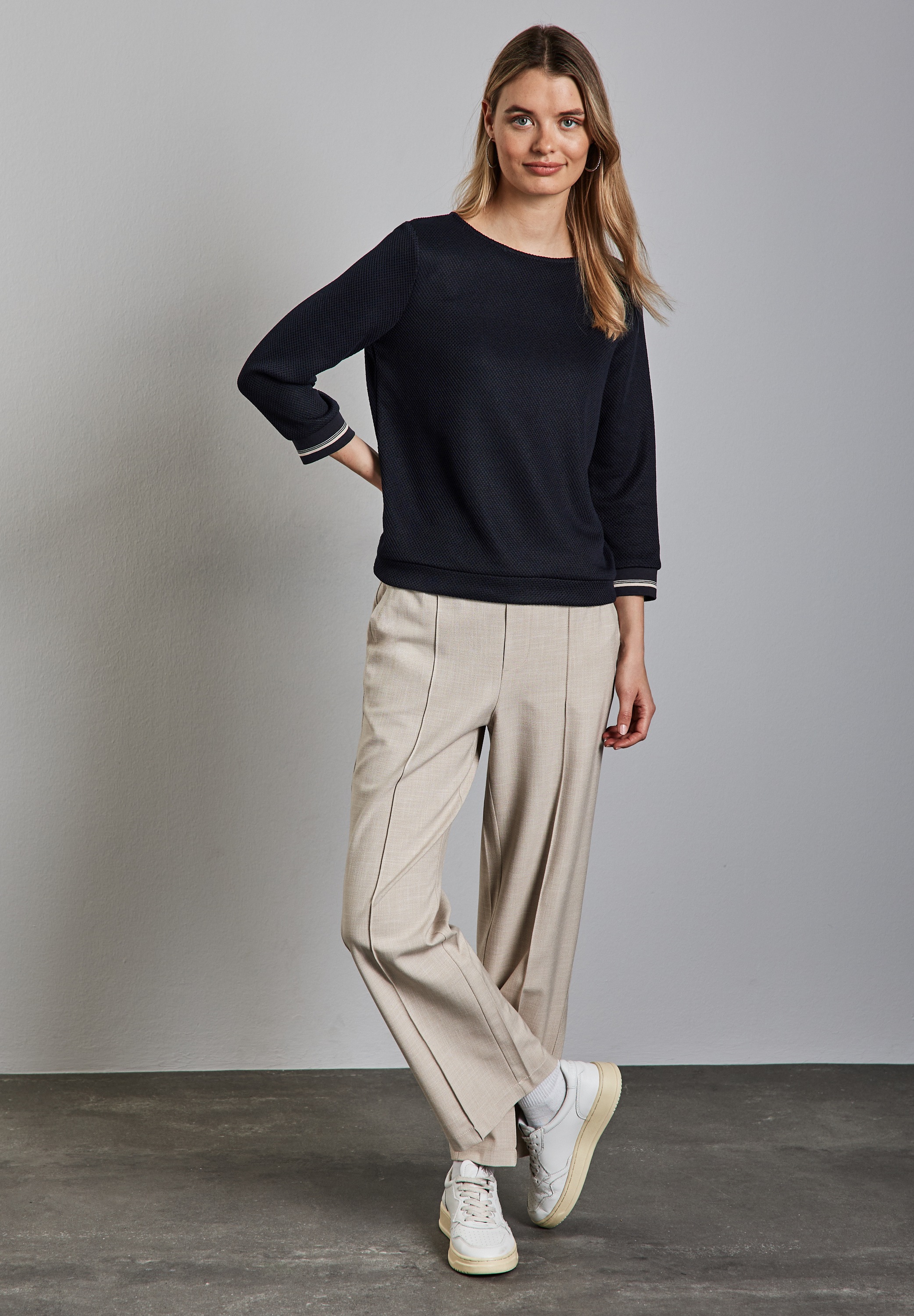 STREET ONE 3/4-Arm-Shirt, mit U-Boot-Ausschnitt