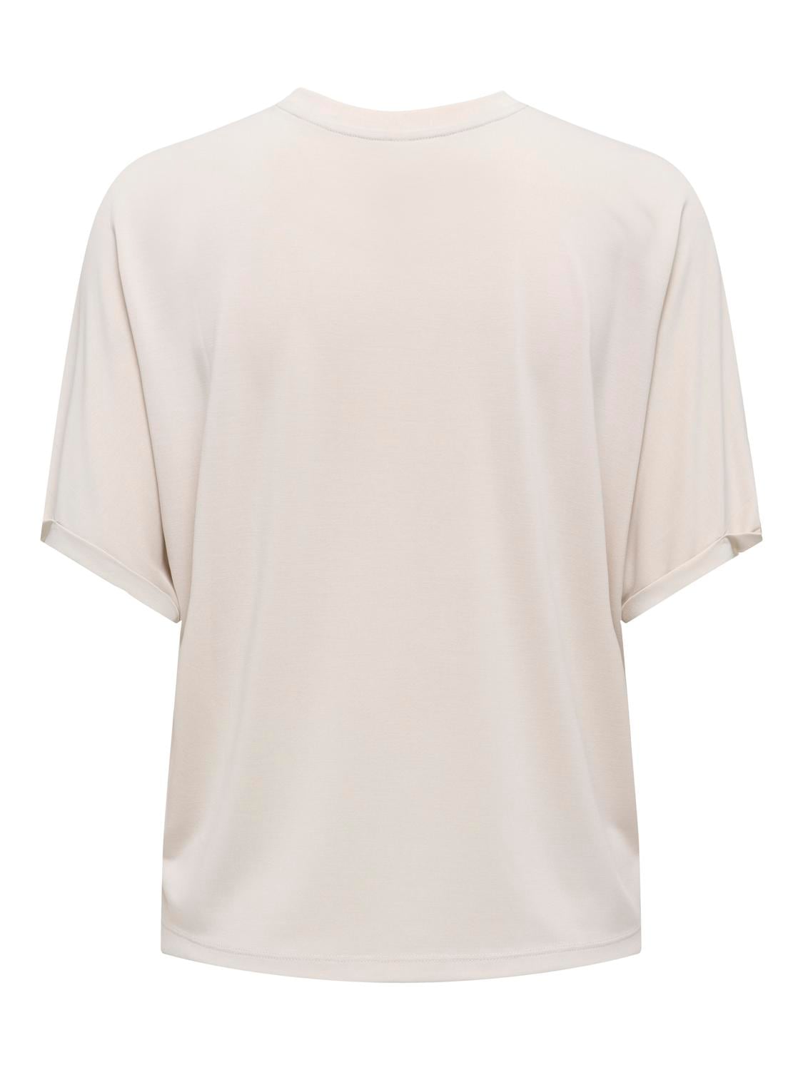 ONLY T-Shirt »ONLFREE LIFE S/S FOLD-UP TOP BOX JRS« Materialmix, regular fit, Rundhals