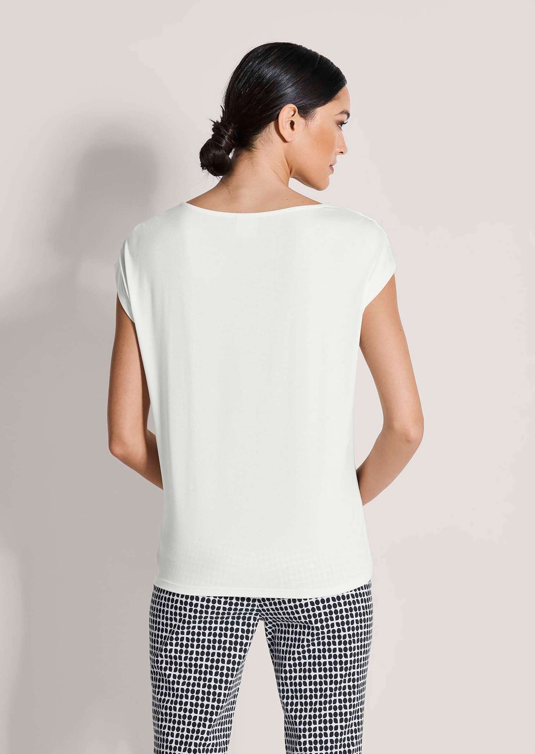 MADELEINE Kurzarmshirt »Jerseyshirt Basic-Shirt mit Rundhalsausschnitt« Überschnittene Schultern