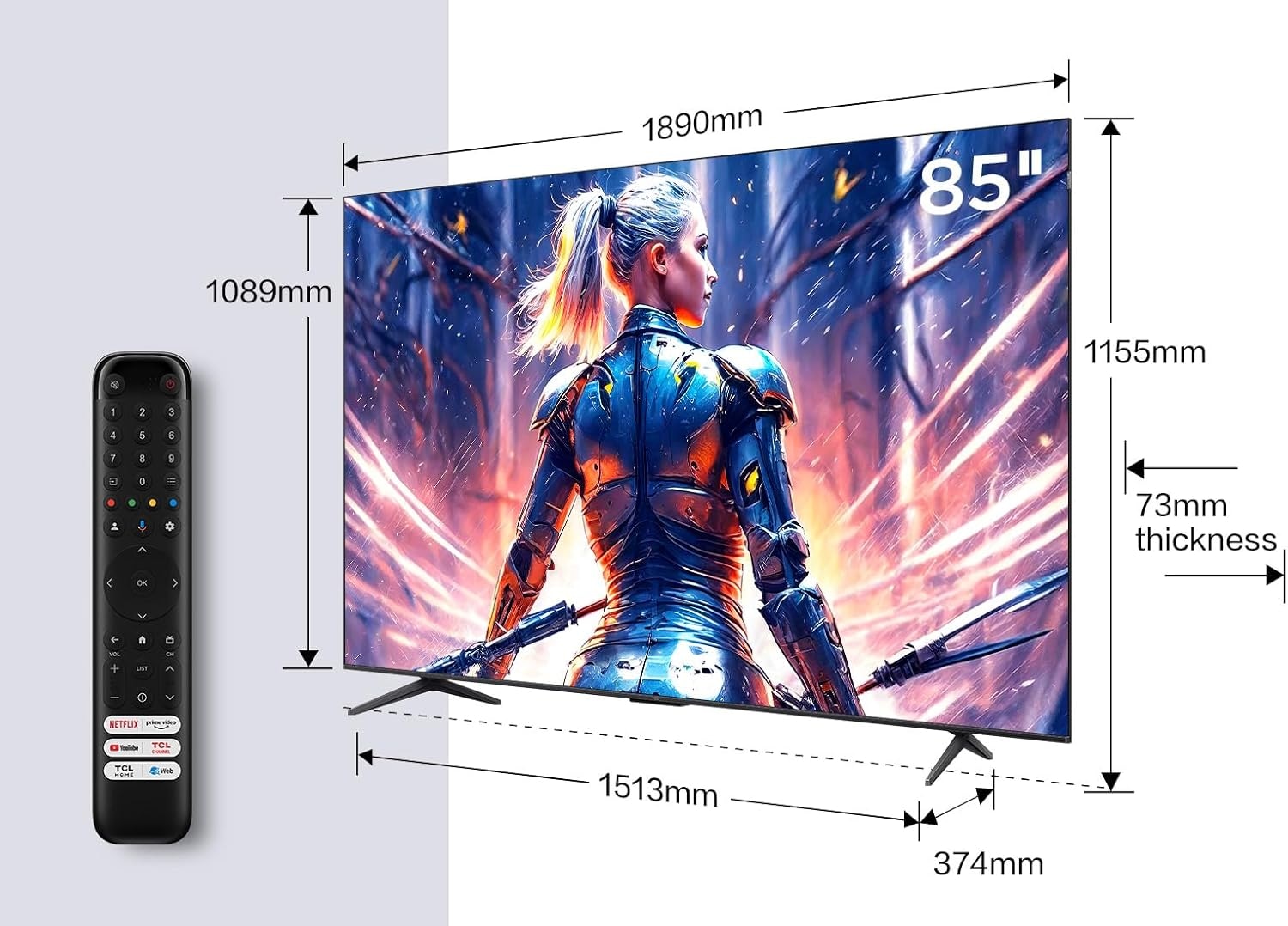 TCL QLED-Fernseher »85T8BX1«, 4K Ultra HD, Smart-TV-Google TV, Multi-HDR, 144 Hz, Game Master, Dolby Vision, Apple TV