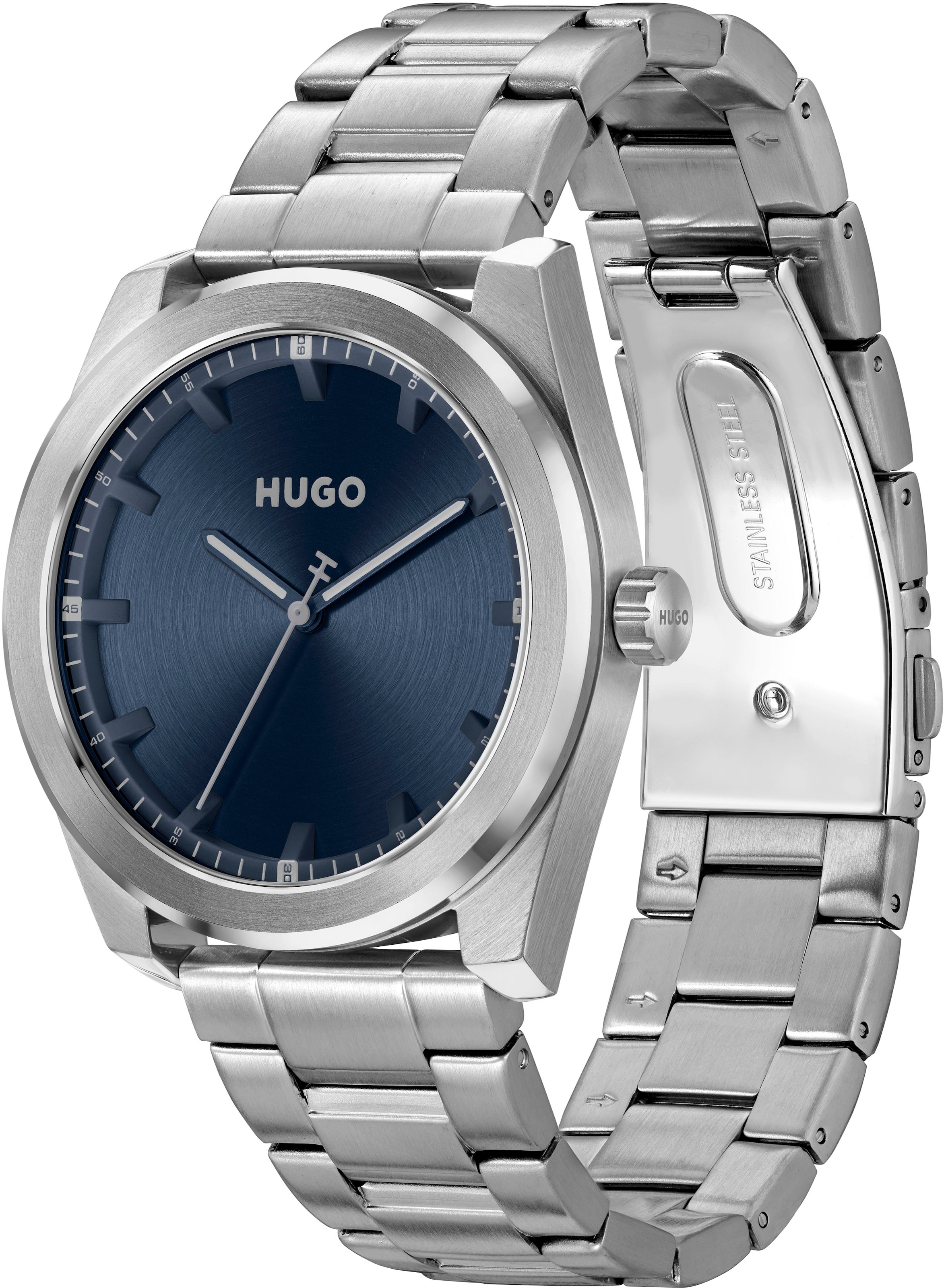 HUGO Quarzuhr »#BRIGHT«, Armbanduhr, Herrenuhr, Mineralglas, anlog