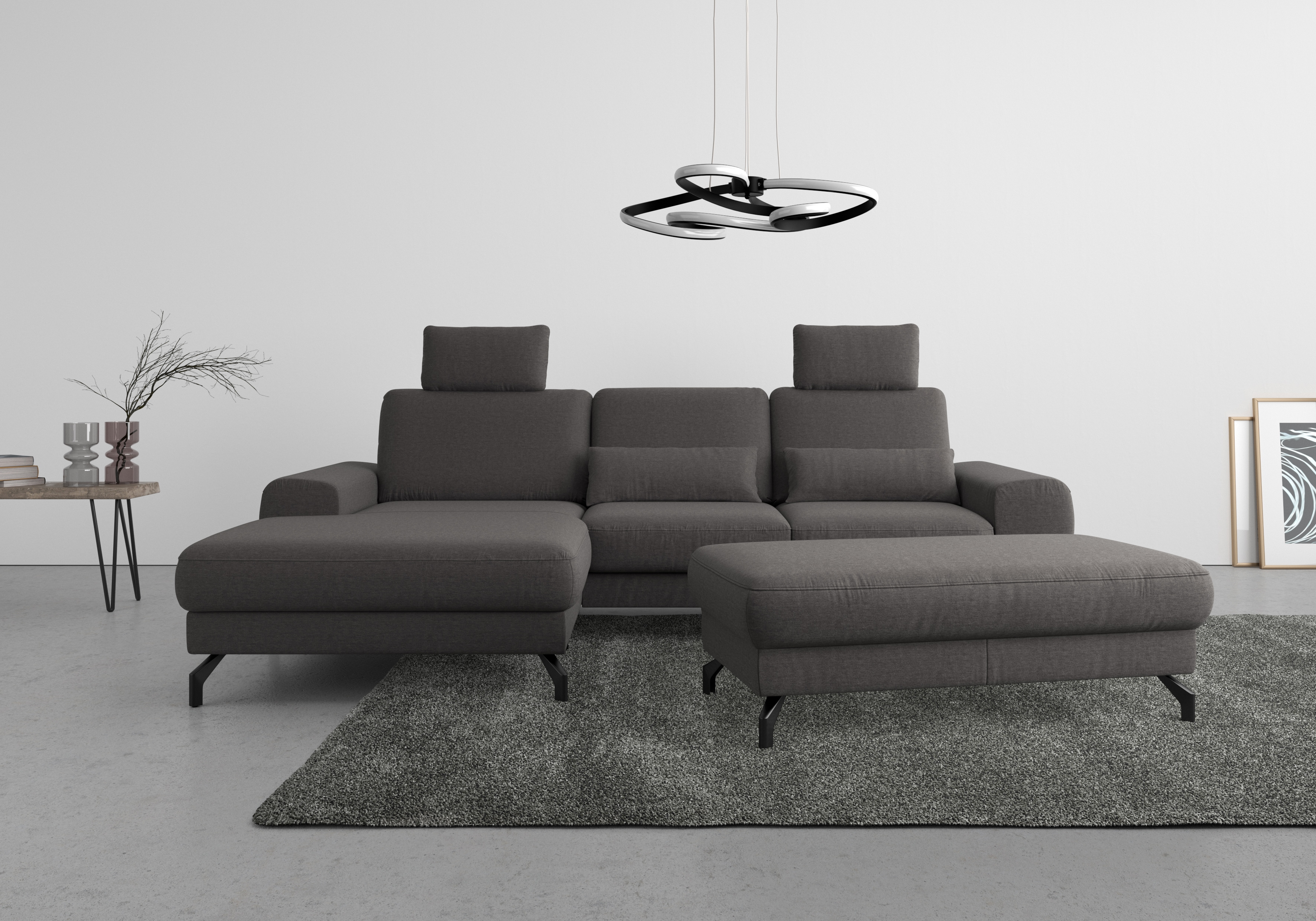 sit&more Ecksofa "Cinturo L-Form" inklusive Sitztiefenverstellung und Federkern, Sitzhöhe 45 cm