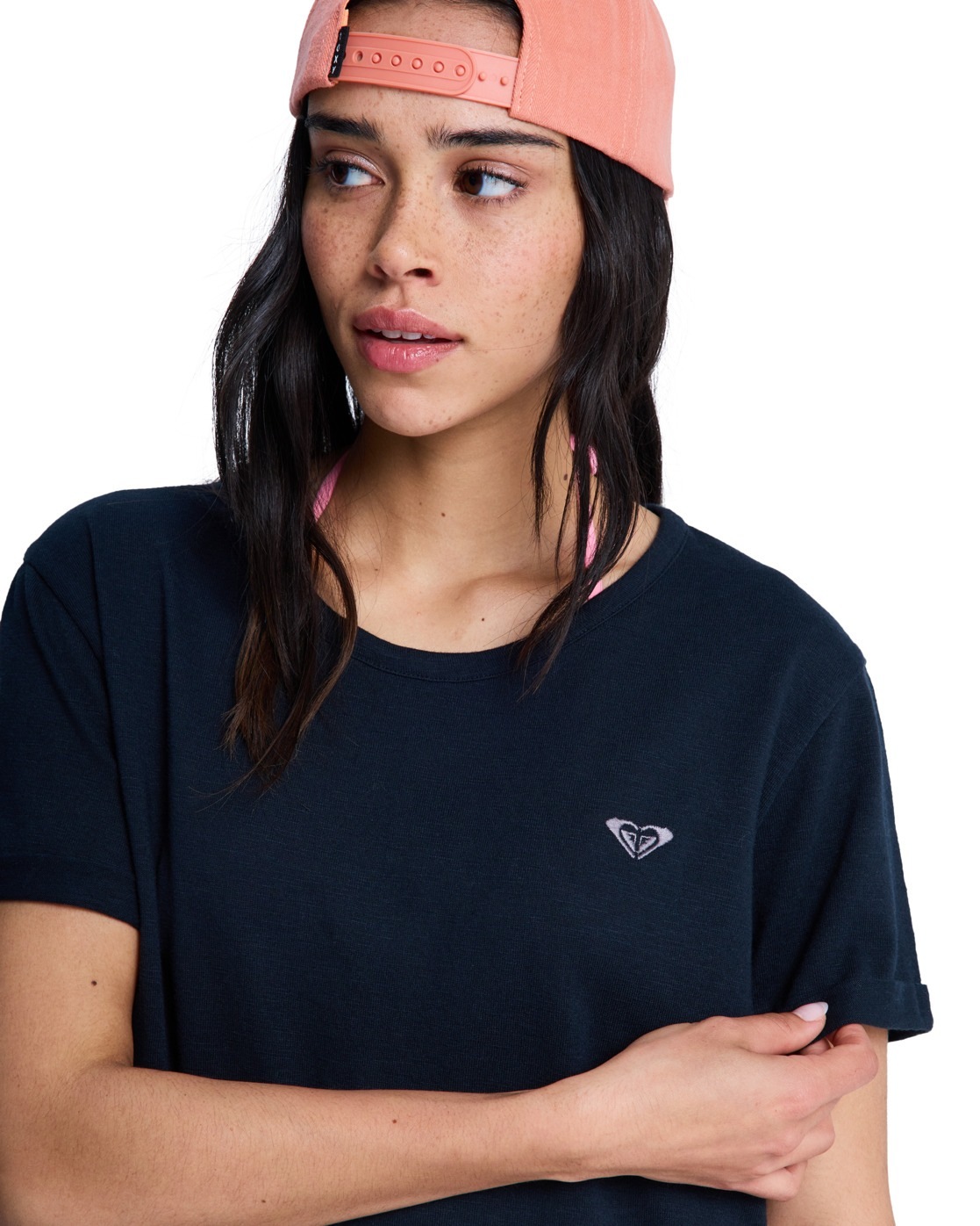 T-Shirt ROXY "Oceanwave Regular Emby", Damen, Gr. L, grau (anthrazit), Obermaterial: 60% Walkfrottier, 40% Microfaser;, Shirts T-Shirt 3