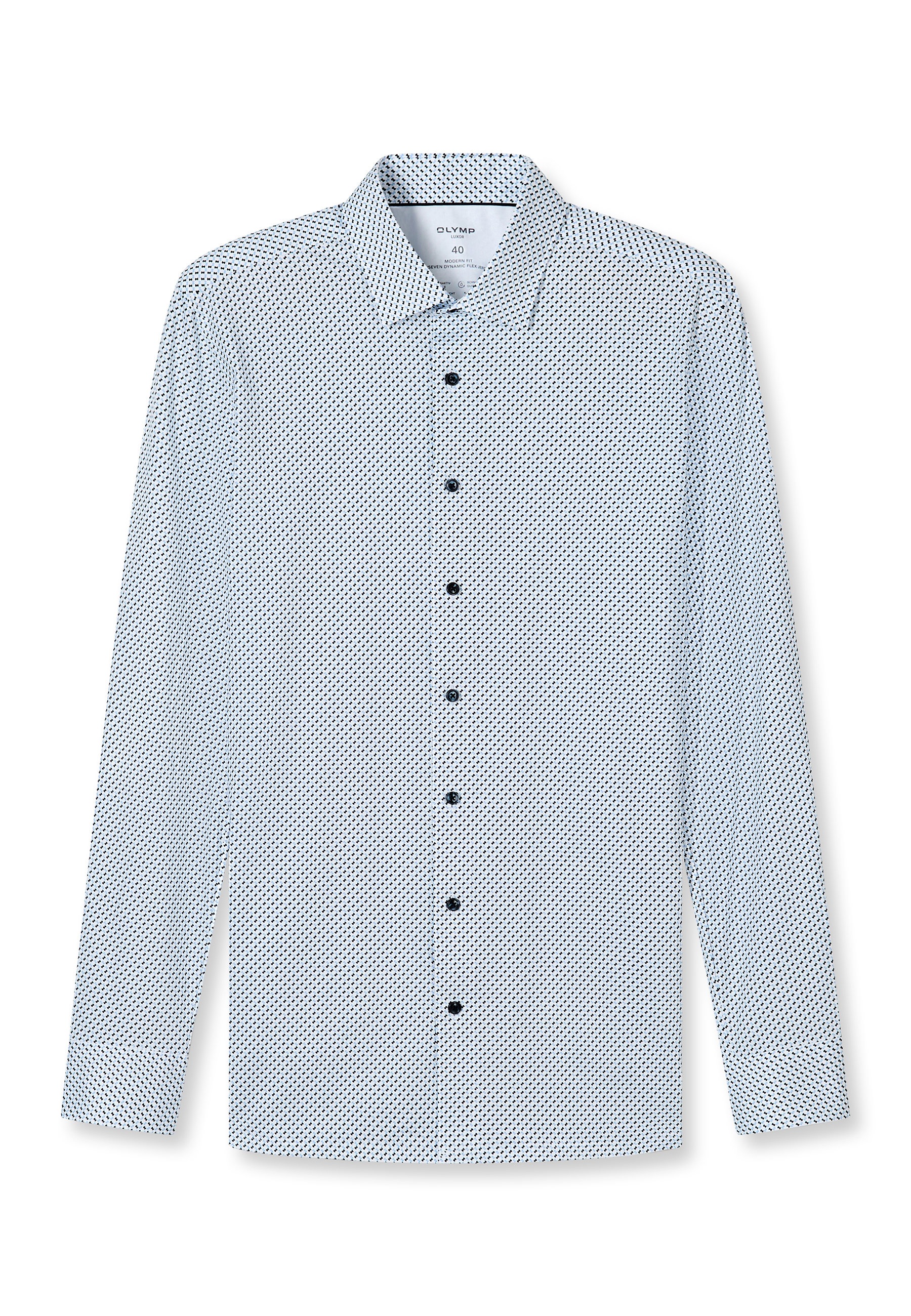 Businesshemd OLYMP "OLYMP Luxor 24/Seven, modern fit, New Kent", Herren, Gr. 41, Normaler Arm, bleu, 92% Baumwolle, 8% Elasthan, Hemden