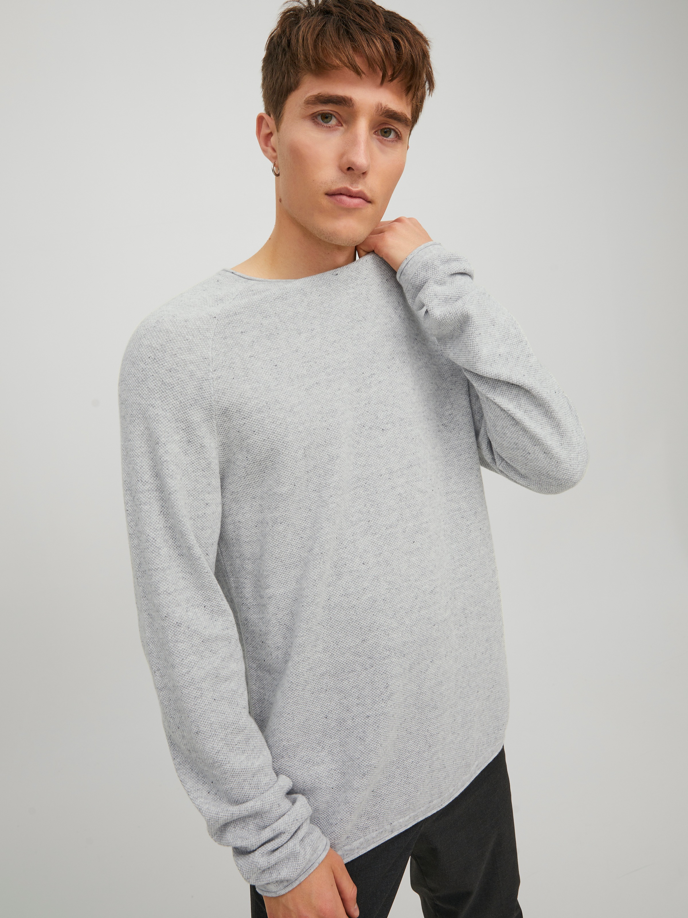 Jack & Jones Rundhalspullover »JJEHILL KNIT CREW NECK NOOS« Baumwolle, regular fit