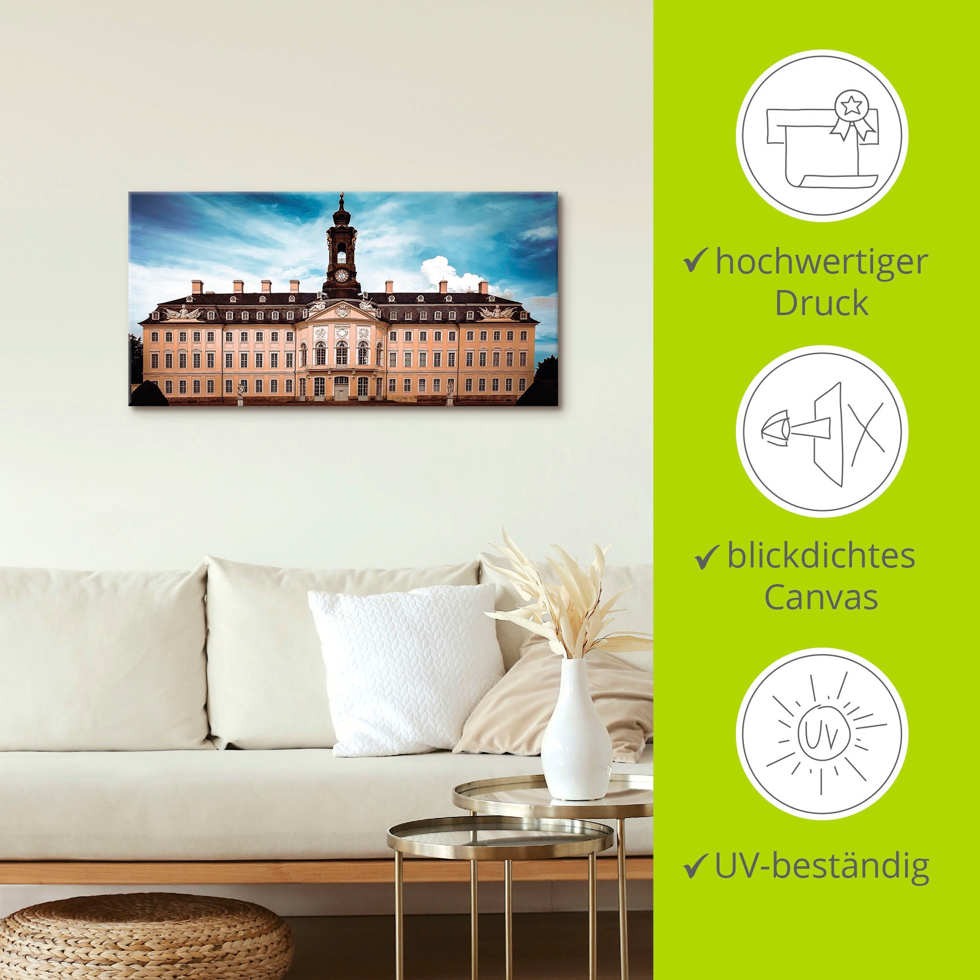 Artland Wandbild »Schloss Hubertusburg Wermsdorf«, Gebäude, (1 St.), als Alubild, Leinwandbild, Wandaufkleber oder Poster in versch. Größen