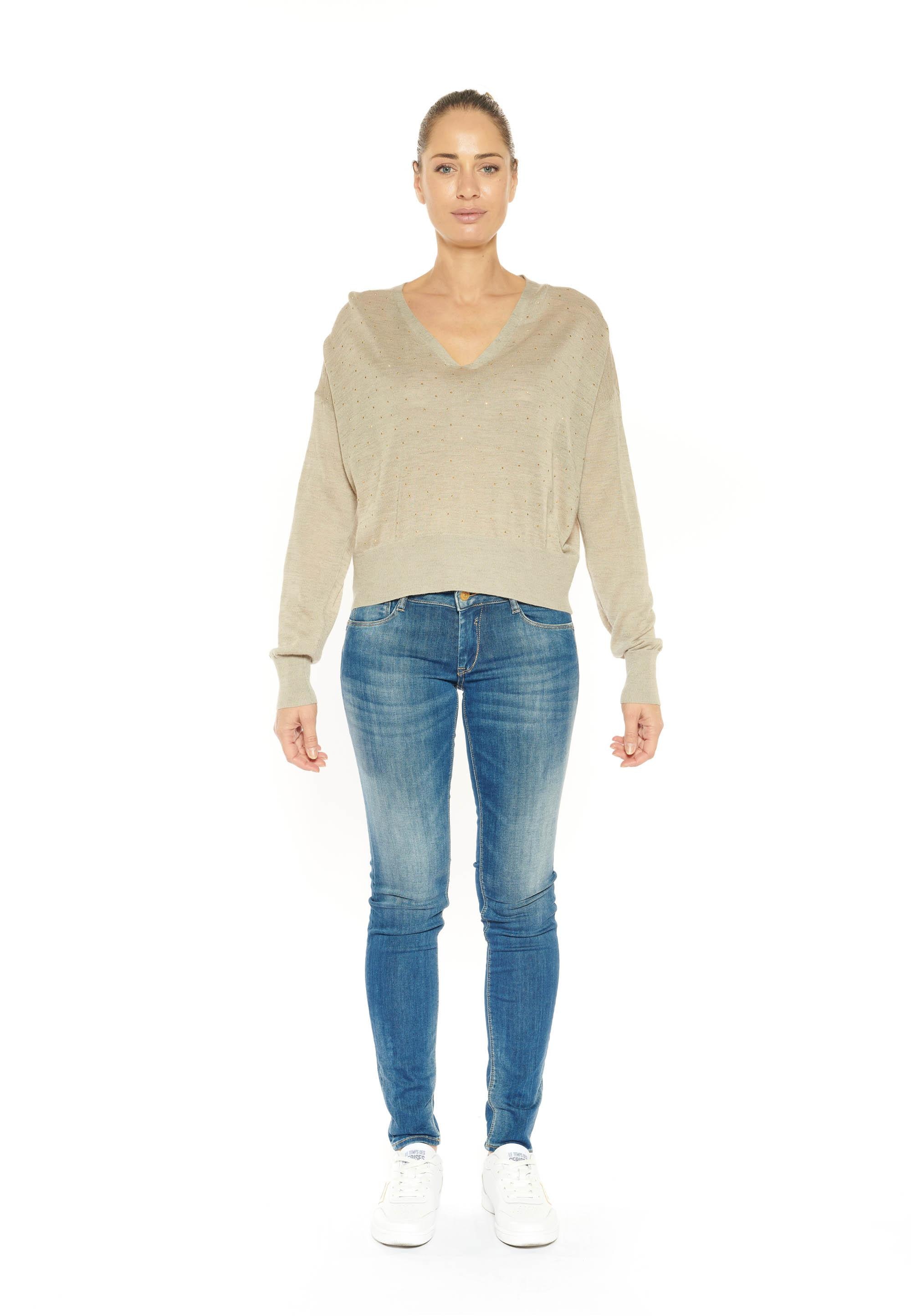 Le Temps Des Cerises Strickpullover »ATLAS«, mit glitzernden Details