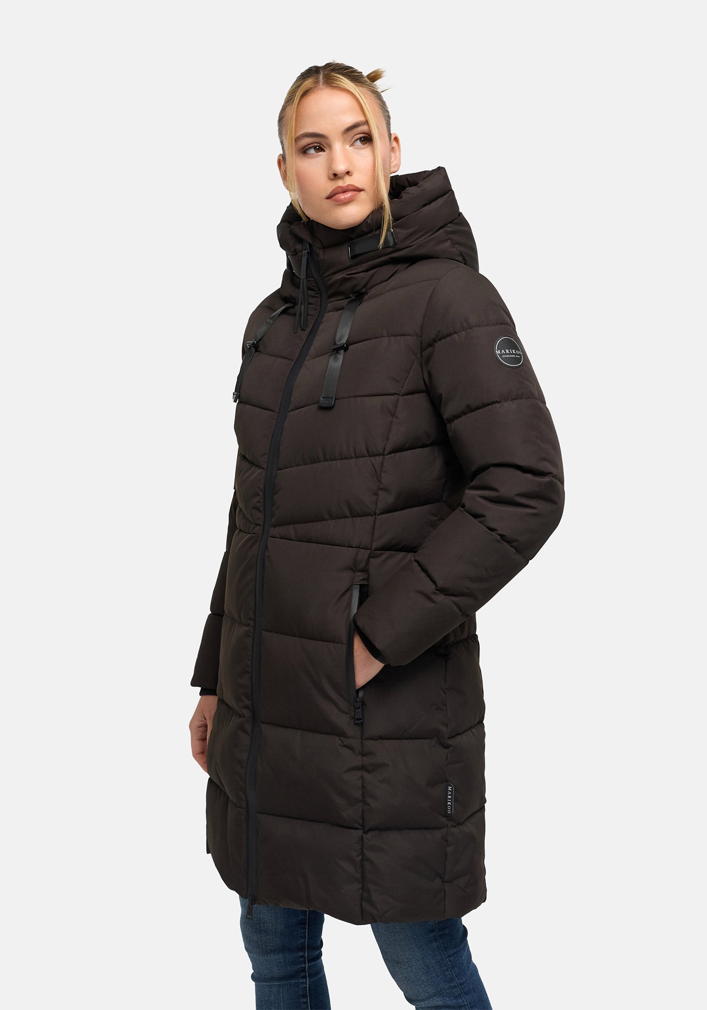 Marikoo Winterjacke »Natsukoo XVI« Stepp Mantel mit großer Kapuze