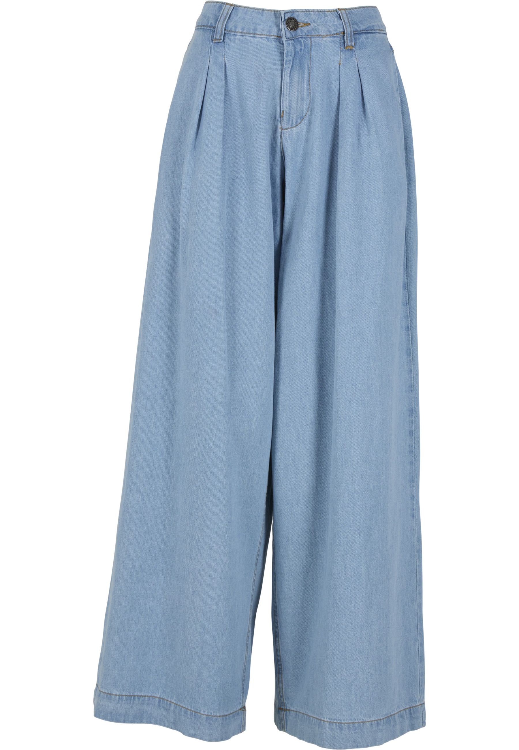 Urban Classics Ladies Wide Leg Light Denim Pants Light Blue 32