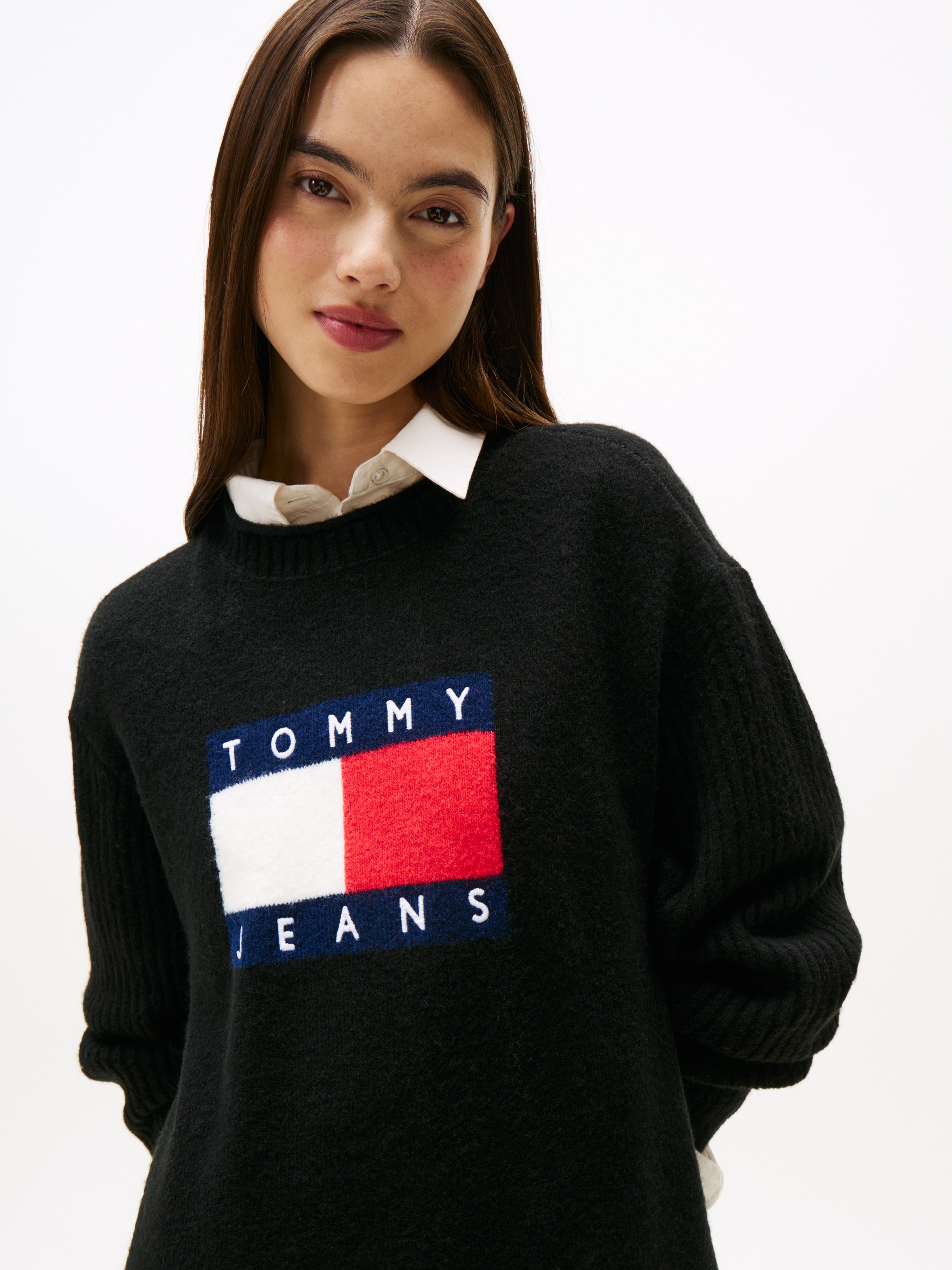 Thumbnail - Tommy Jeans Strickkleid "TJW FLAG SWEATER DRESS EXT"