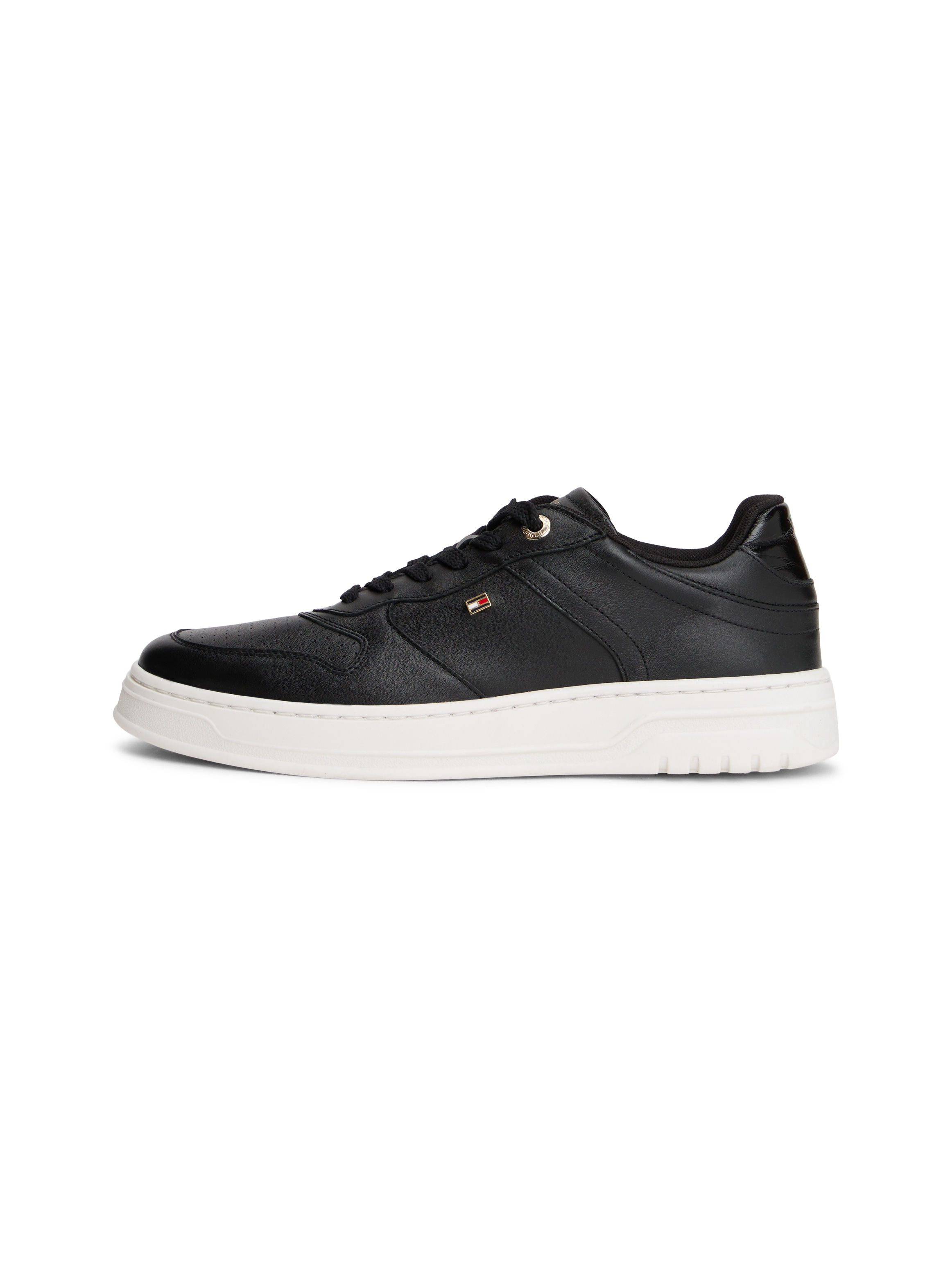 Tommy Hilfiger Plateausneaker »TH SPORTY CUPSOLE LEATHER«, Freizeitschuh, Halbschuh, Schnürschuh mit seitlichem Logo
