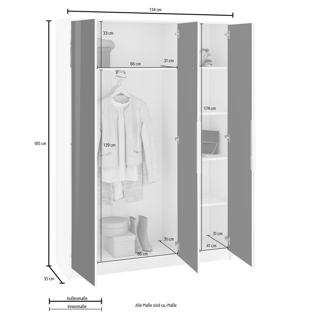 borchardt Möbel Garderobenschrank »Oliva«, Höhe 185 cm