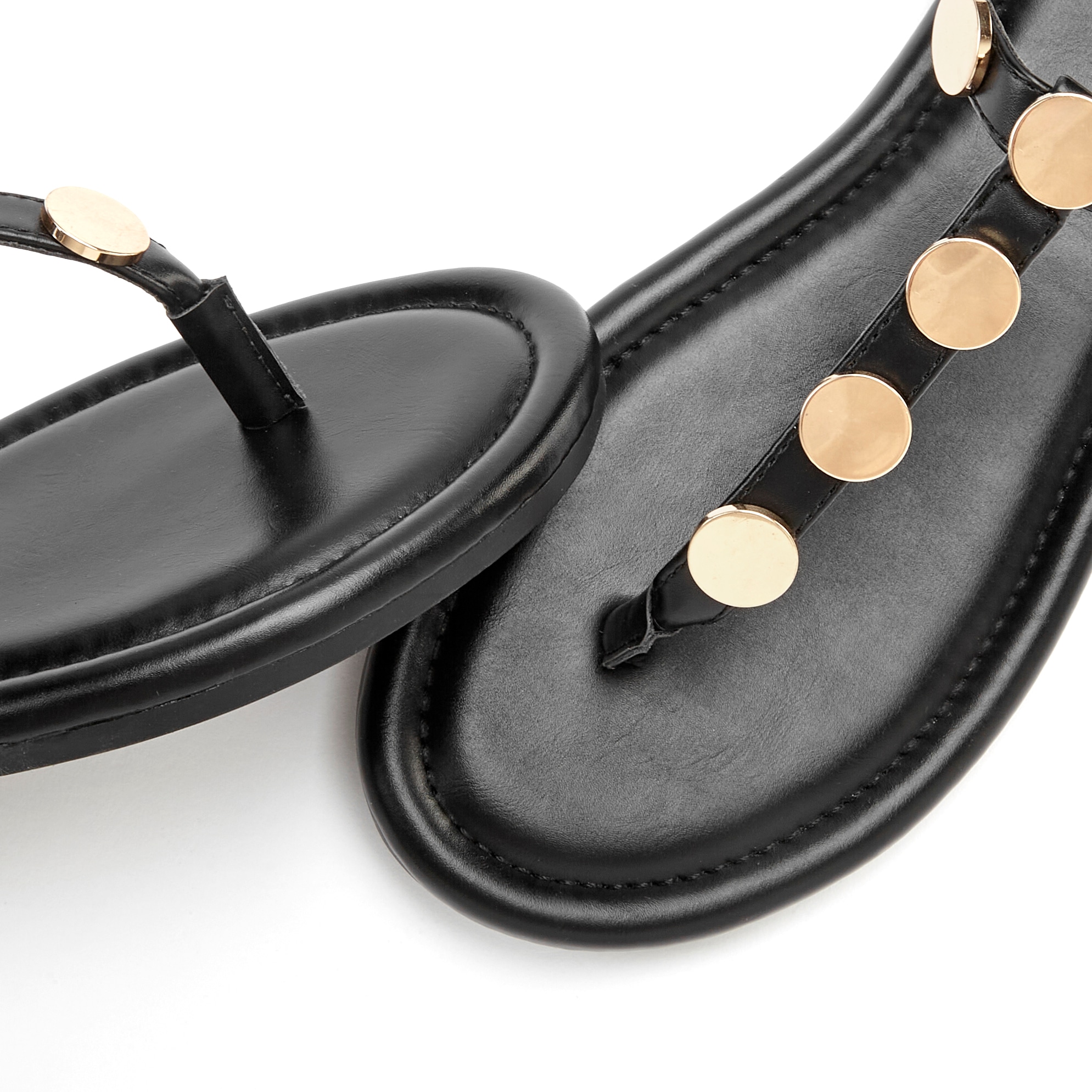 Vivance Sandale »Sommerschuh«, Zehentrenner mit goldfarbenen Schmuckelementen VEGAN