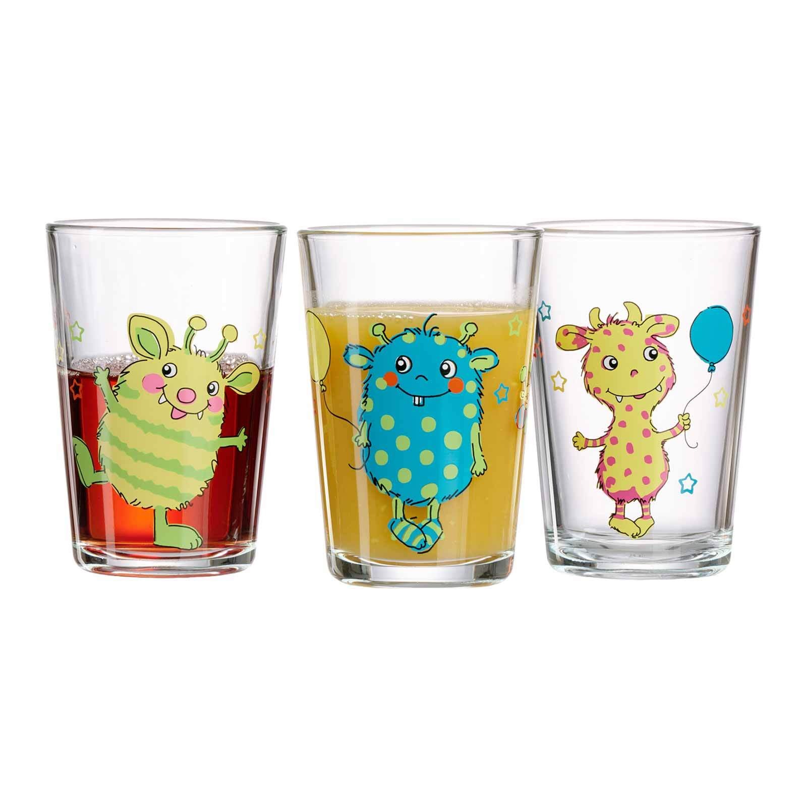 Kinderbecher RITZENHOFF & BREKER "Kindergläser verschiedene Motive 205 ml 9er Set bunt", bunt, 9 tlg., Glas, Trinkgefäße, Kinderbecher 3