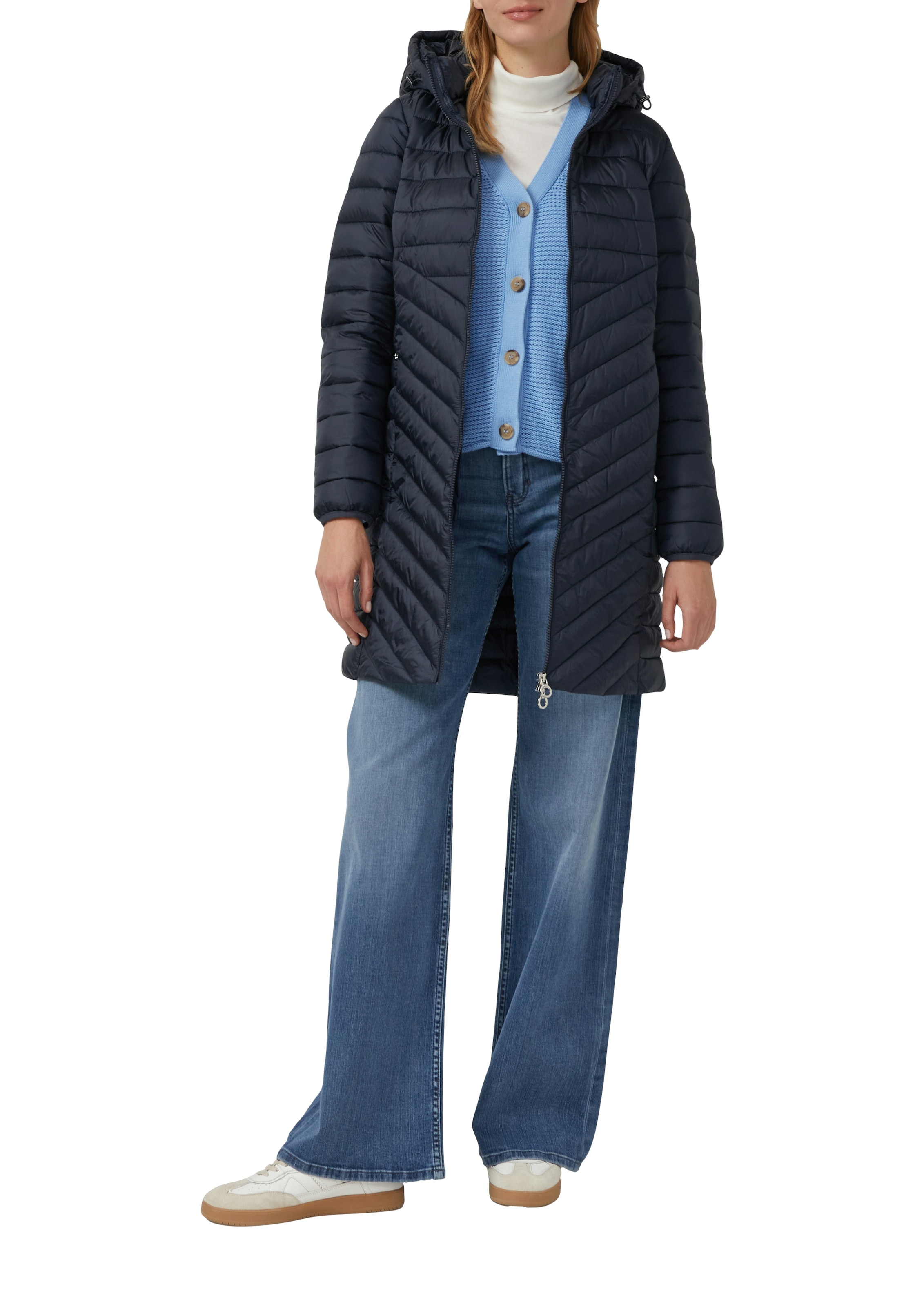 s.Oliver Steppmantel, im Slim Fit, abnehmbare Kapuze