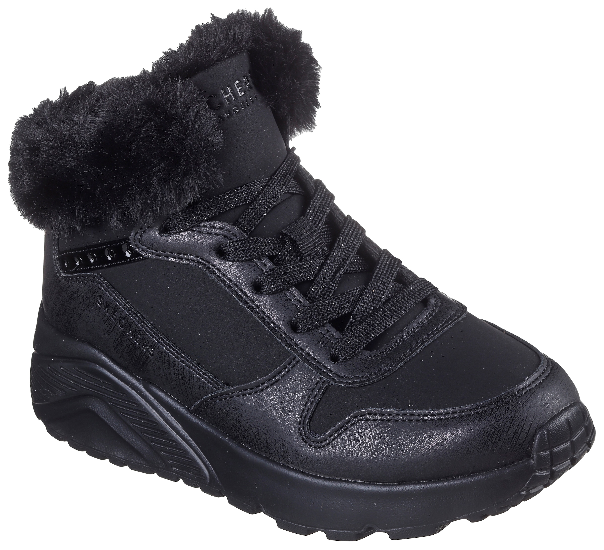 Skechers Kids Sneaker »Uno Lite - Comfurt Collar«, Schnürboots, Winterstiefel, High Top Sneaker mit wärmendem Futter