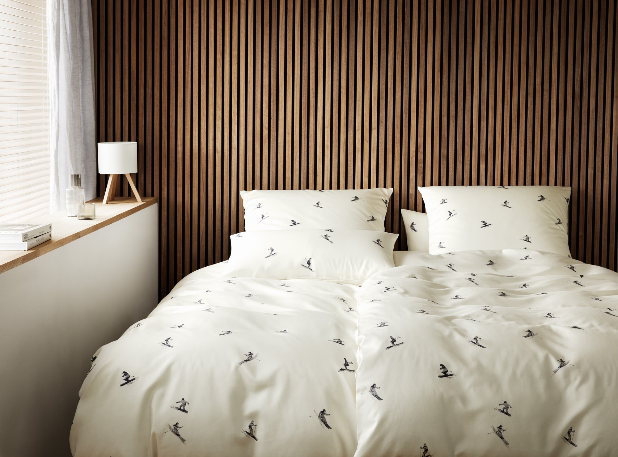 Elegante Bettwäsche "Mono Ski" 2 Stk. tlg. angenehmes Hautgefühl günstig online kaufen