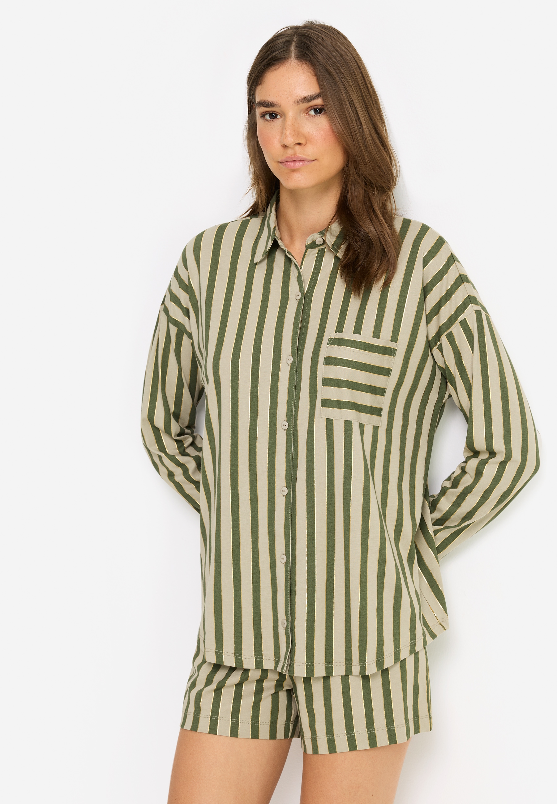 LSCN by LASCANA Shorty 2 tlg. mit Streifendruck günstig online kaufen