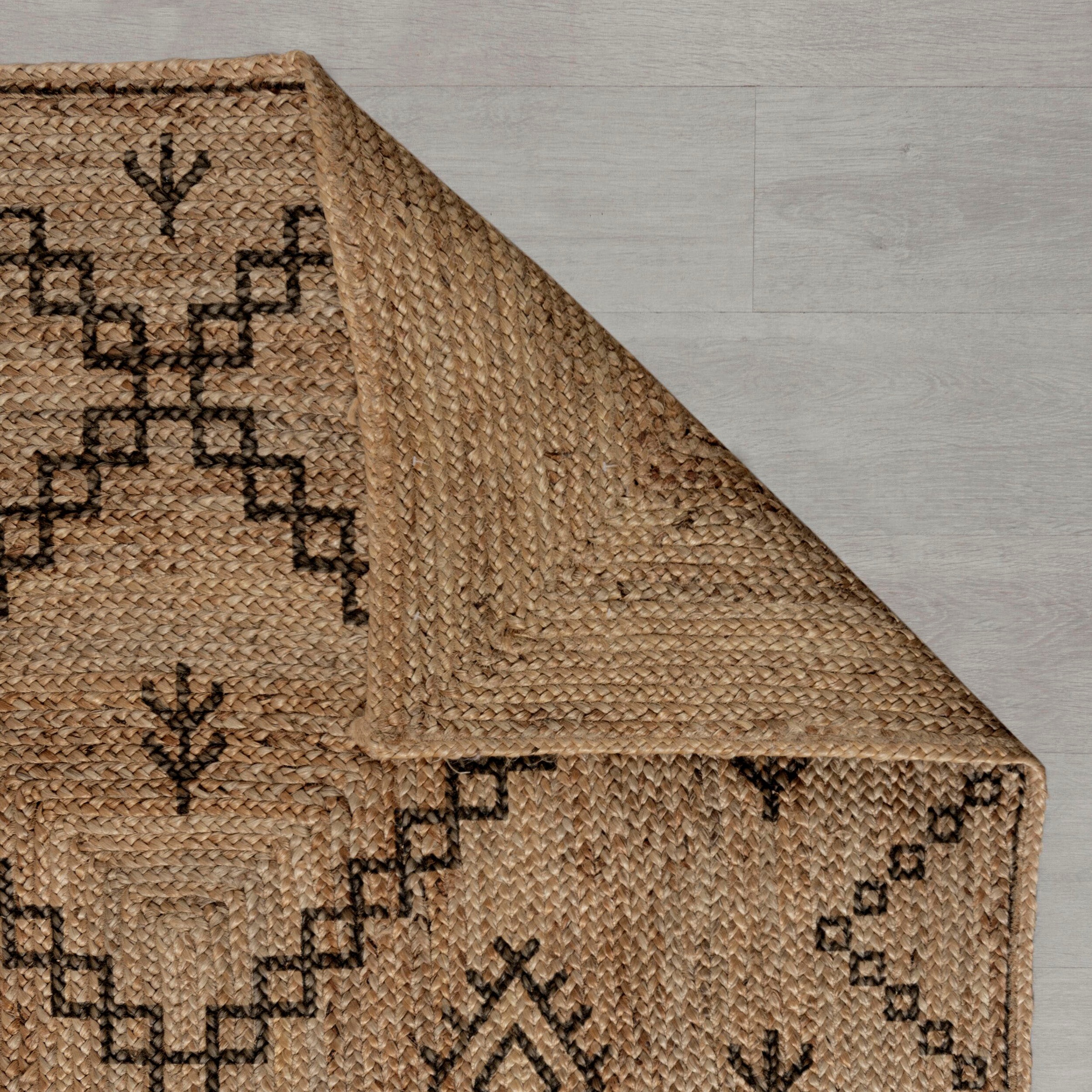 Thumbnail - FLAIR RUGS Teppich "Rowen aus handgewebter Jute" rechteckig 5 mm Höhe mit Print-Muster