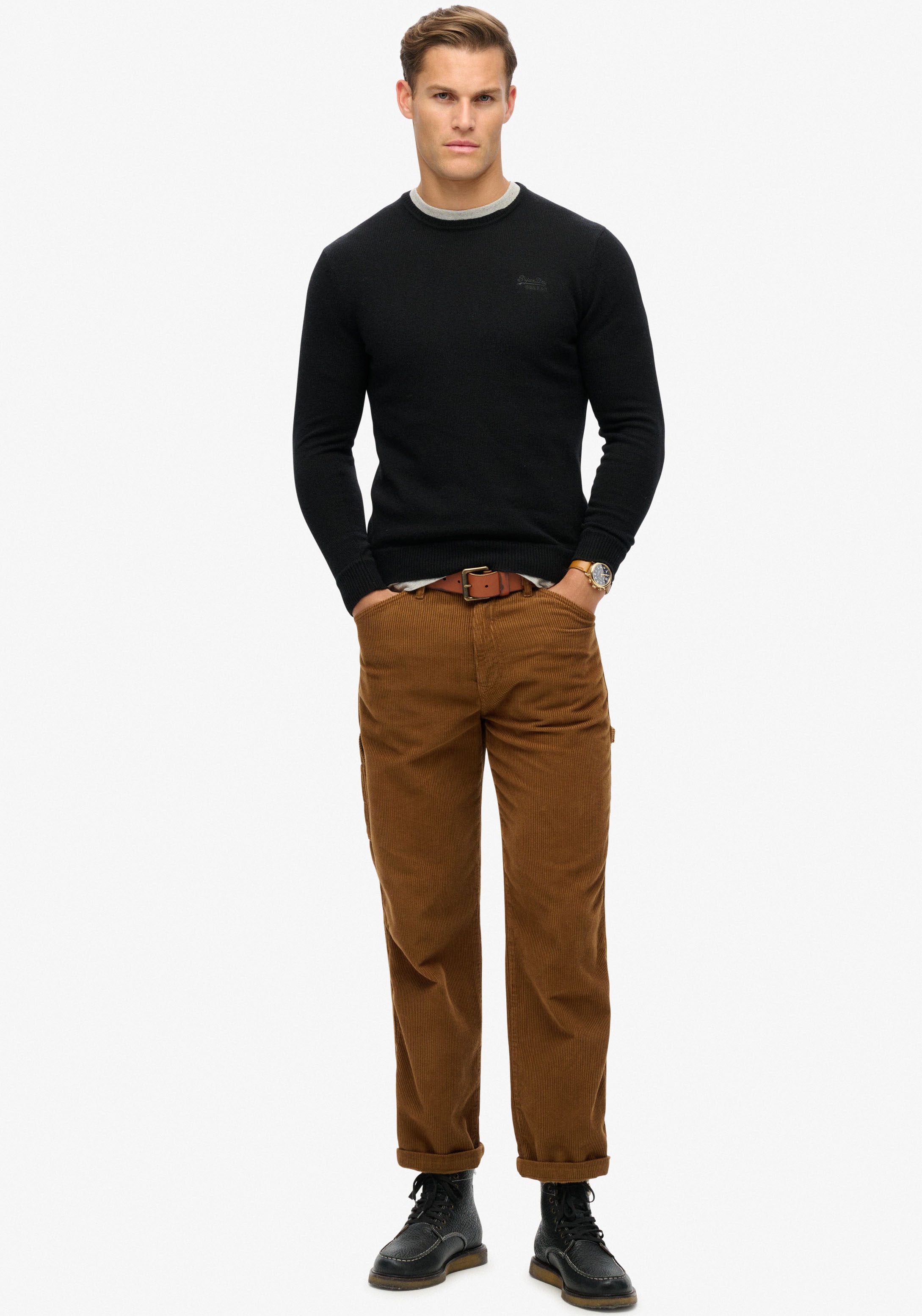 Superdry Rundhalspullover »ESSENTIAL SLIM FIT CREW JUMPER«