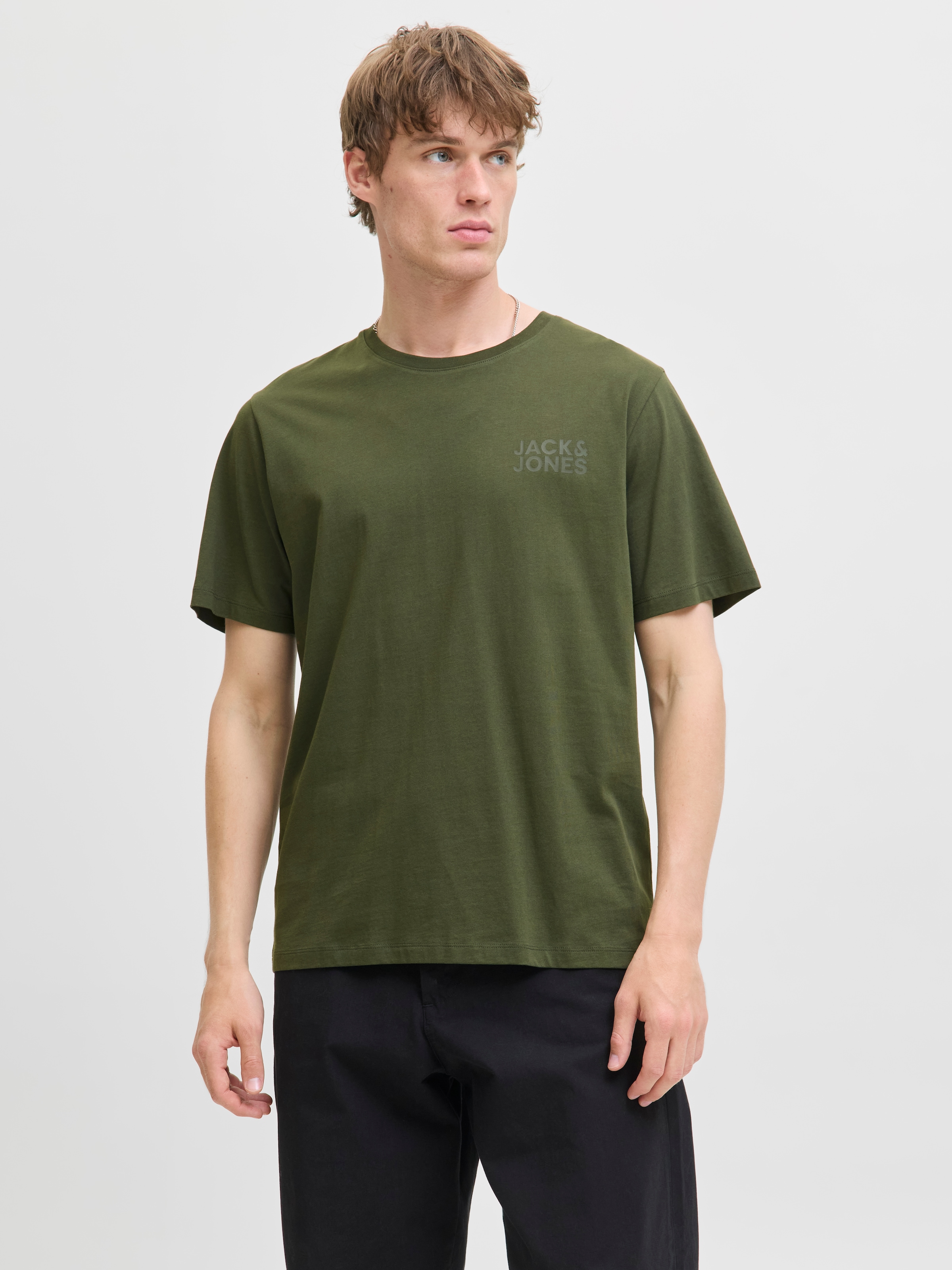 Jack & Jones "JJECORP mit Logo-Print und klassischem Rundhals" Baumwolle, r günstig online kaufen