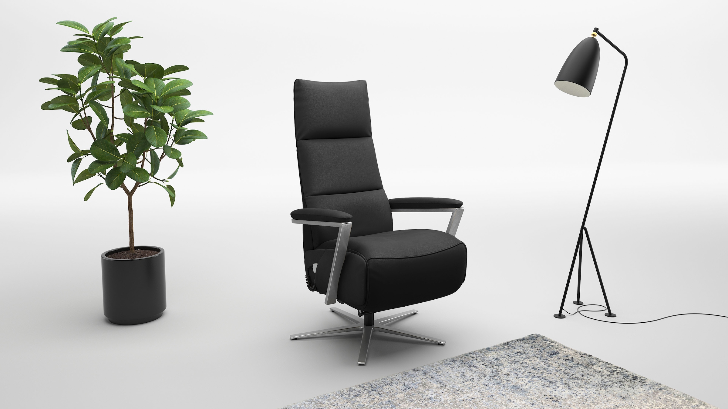 sit&more "Vario Comfort, inkl. Kopfteilverstellung & 360 Drehfunktion" mit Herz-Waage-Funktion & 3 Motoren, Höhe der Armlehnen 60cm