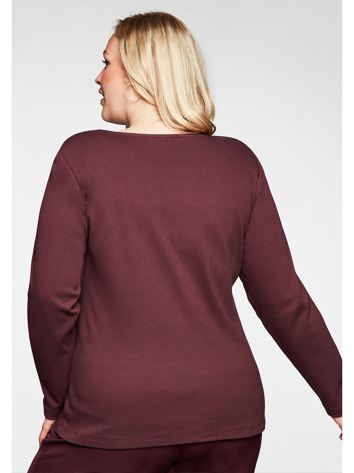 Sheego Langarmshirt »Große Größen«, mit für Schulterpads Rundhalsausschnitt und kaufen | BAUR