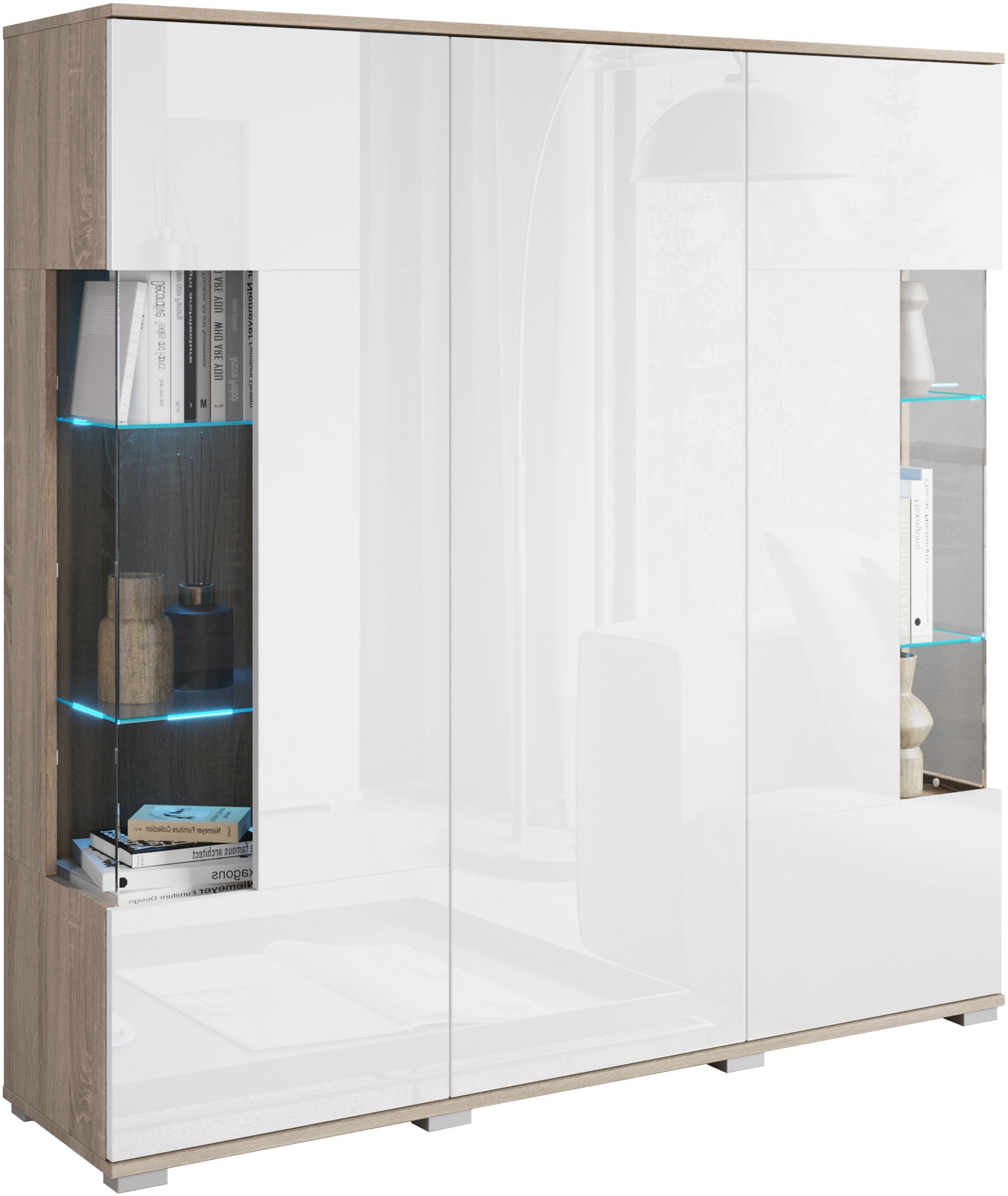 OTTO home Highboard "Kenia" 1 Stk. tlg. Modernes Highboard, mit Glastüren, günstig online kaufen
