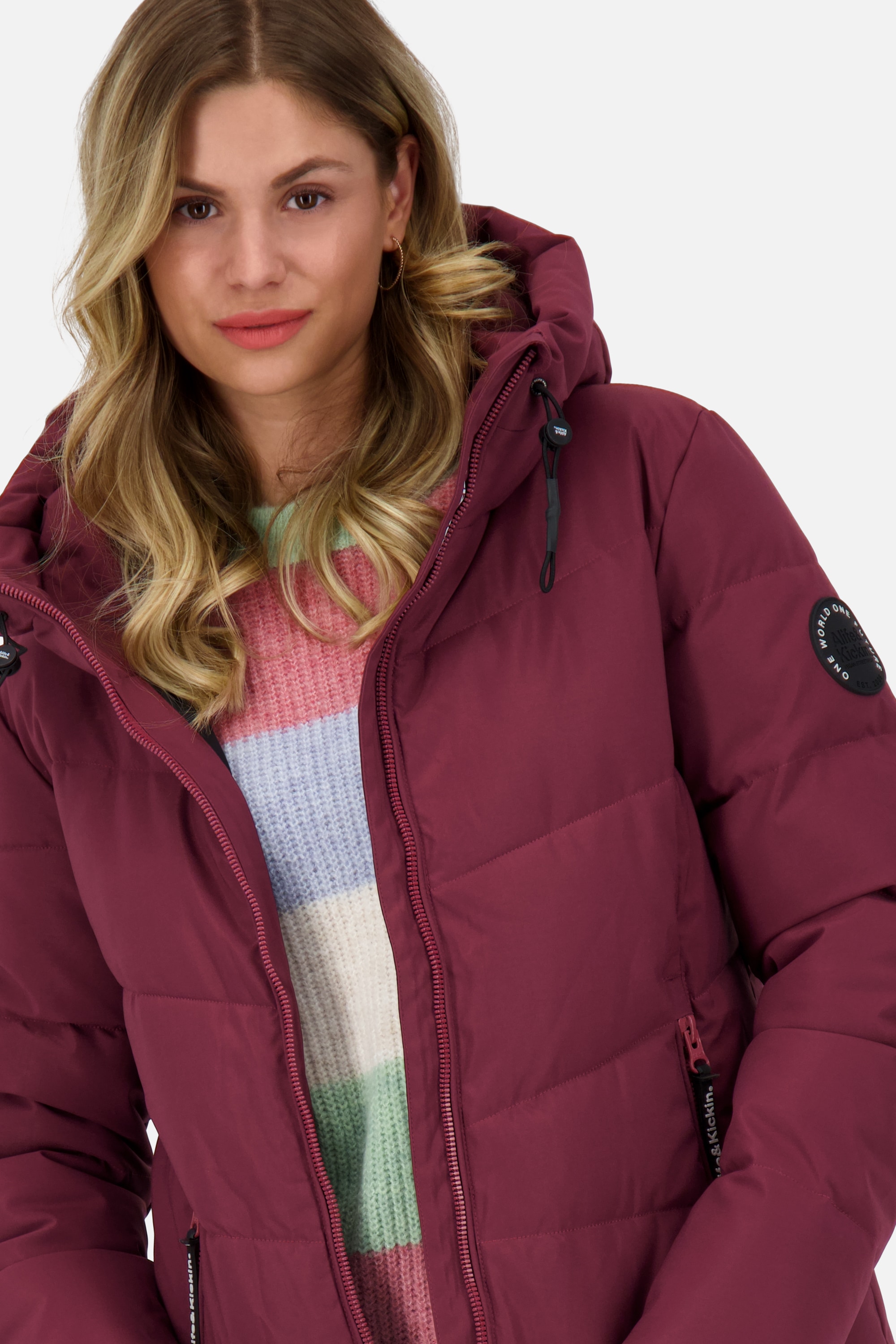 Alife & Kickin Winterjacke »Damen MicaelaAK A«, Kurze warme Jacke mit gefütterten Reißverschlusstaschen und Kapuze