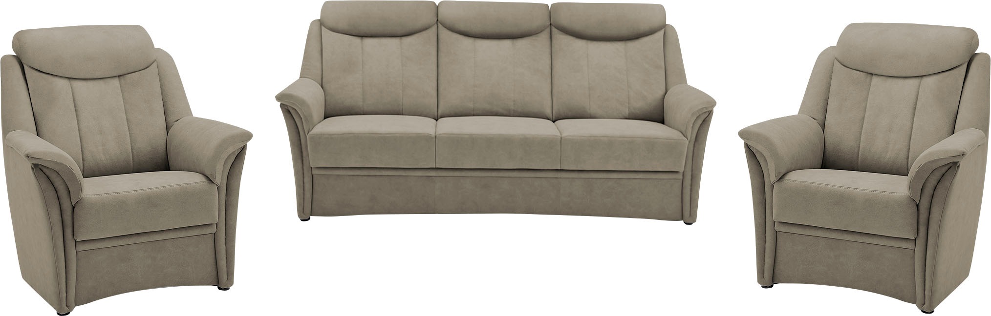 VILLA BECK Polstergarnitur "Lugano", (Set, 3 tlg.), Kopfteilverstellung, in günstig online kaufen
