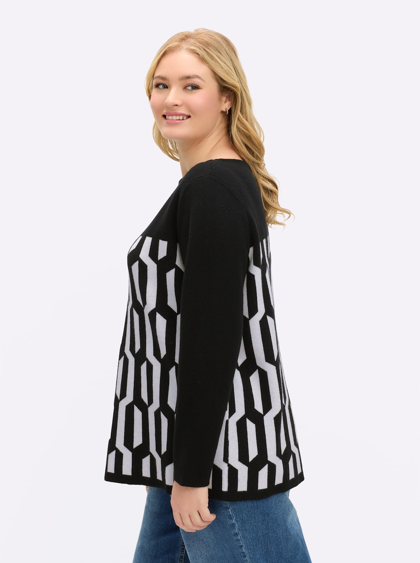 Sheego Jacquardpullover »Pullover«