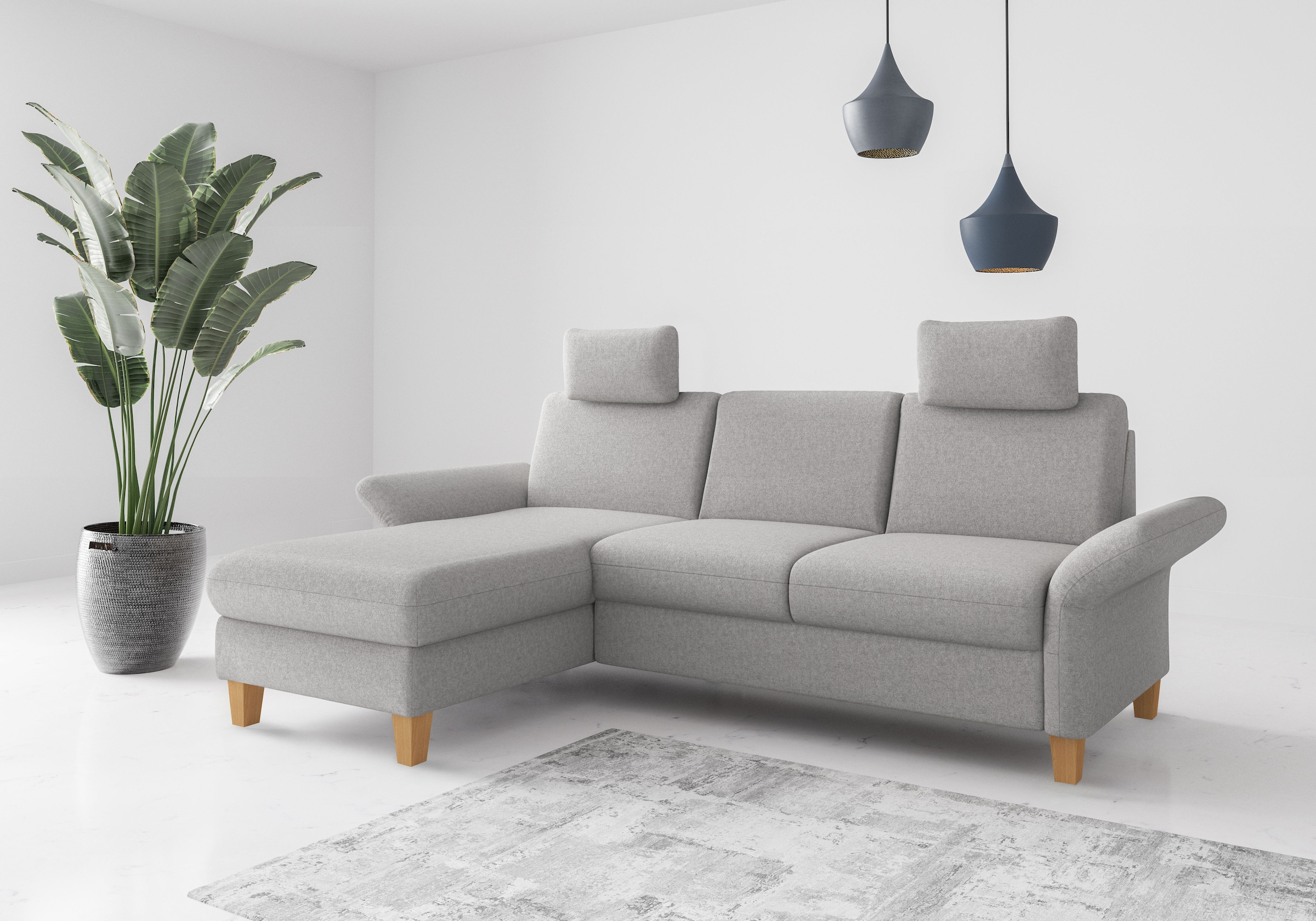 OTTO home Ecksofa "Rochelle, L-Form" wahlweise mit Armteilverstellung, Schlaffunktion und Bettkasten