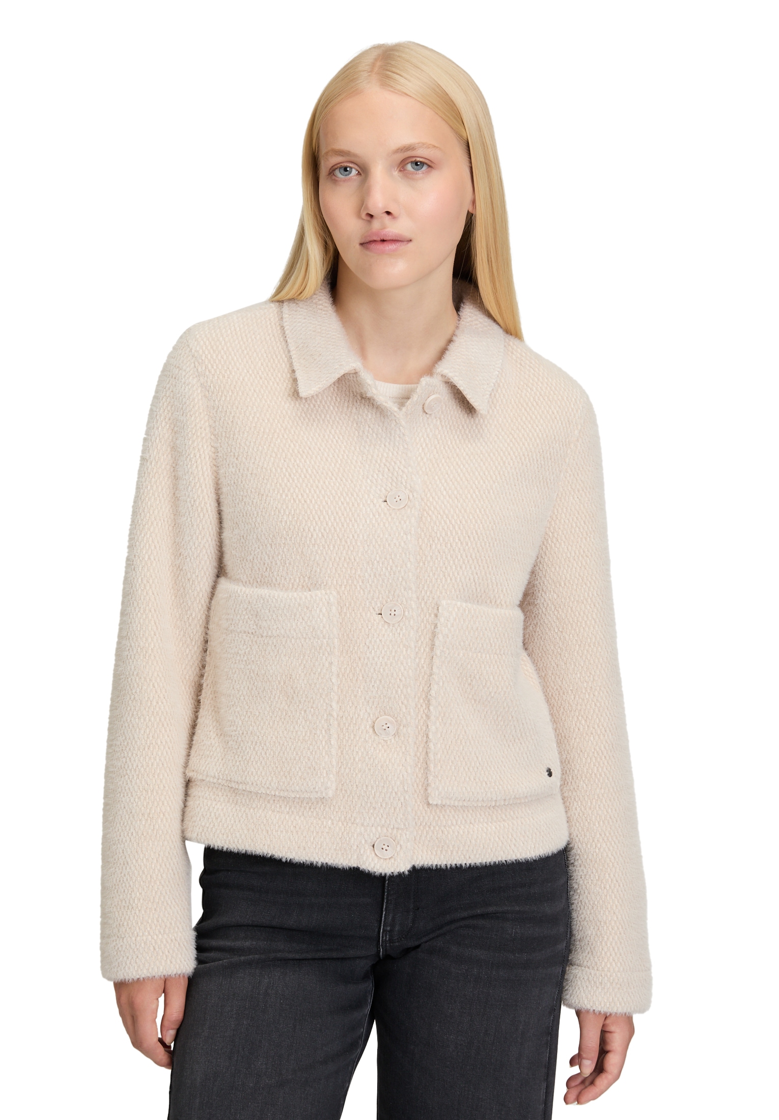 Betty&Co Canvasjacke "Damen mit Kragen" Struktur günstig online kaufen