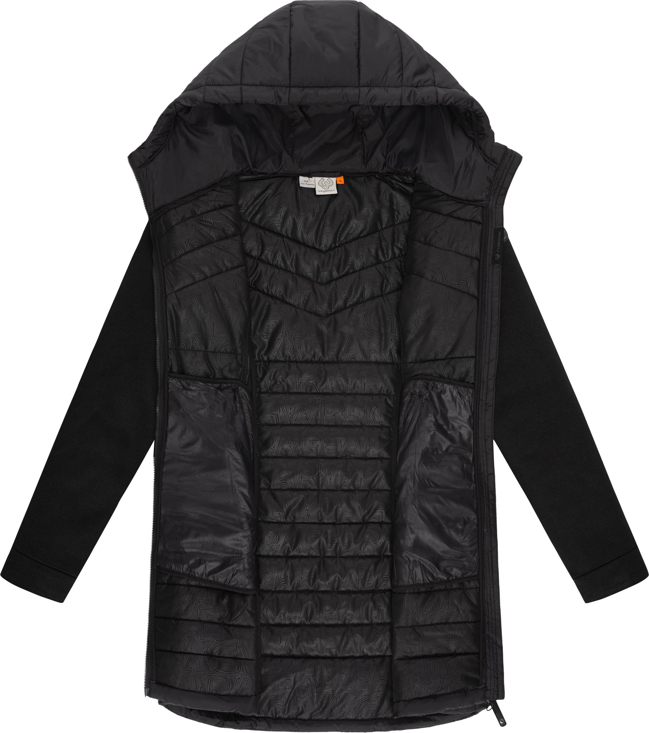 Ragwear Langjacke »Sandrra Long«, mit Kapuze, Steppjacke aus modernem Materialmix mit Kapuze