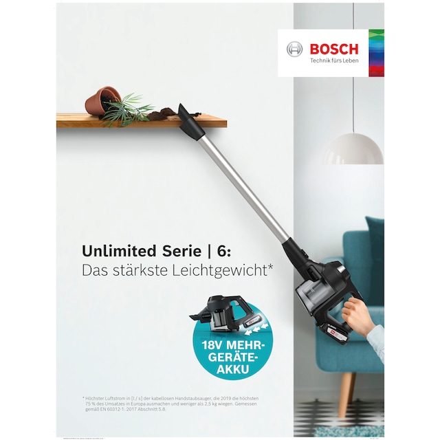 BOSCH Akku-Stielstaubsauger »Unlimited BKS611MTB«, besonders leicht - nur  2,3 kg schwer per Raten | BAUR