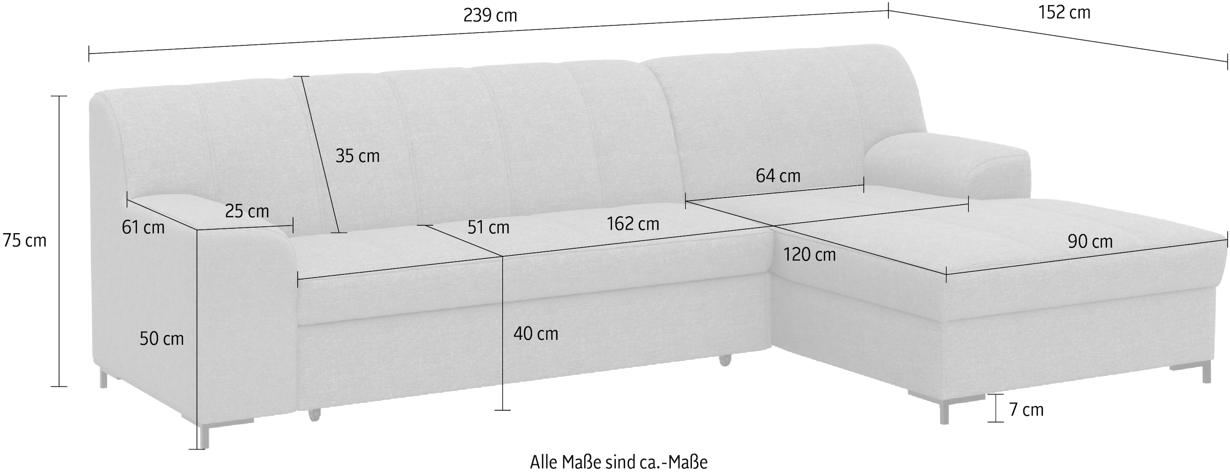 INOSIGN Ecksofa »Balme L-Form« Inkl. Zierkissen, wahlweise mit Bettfunktion