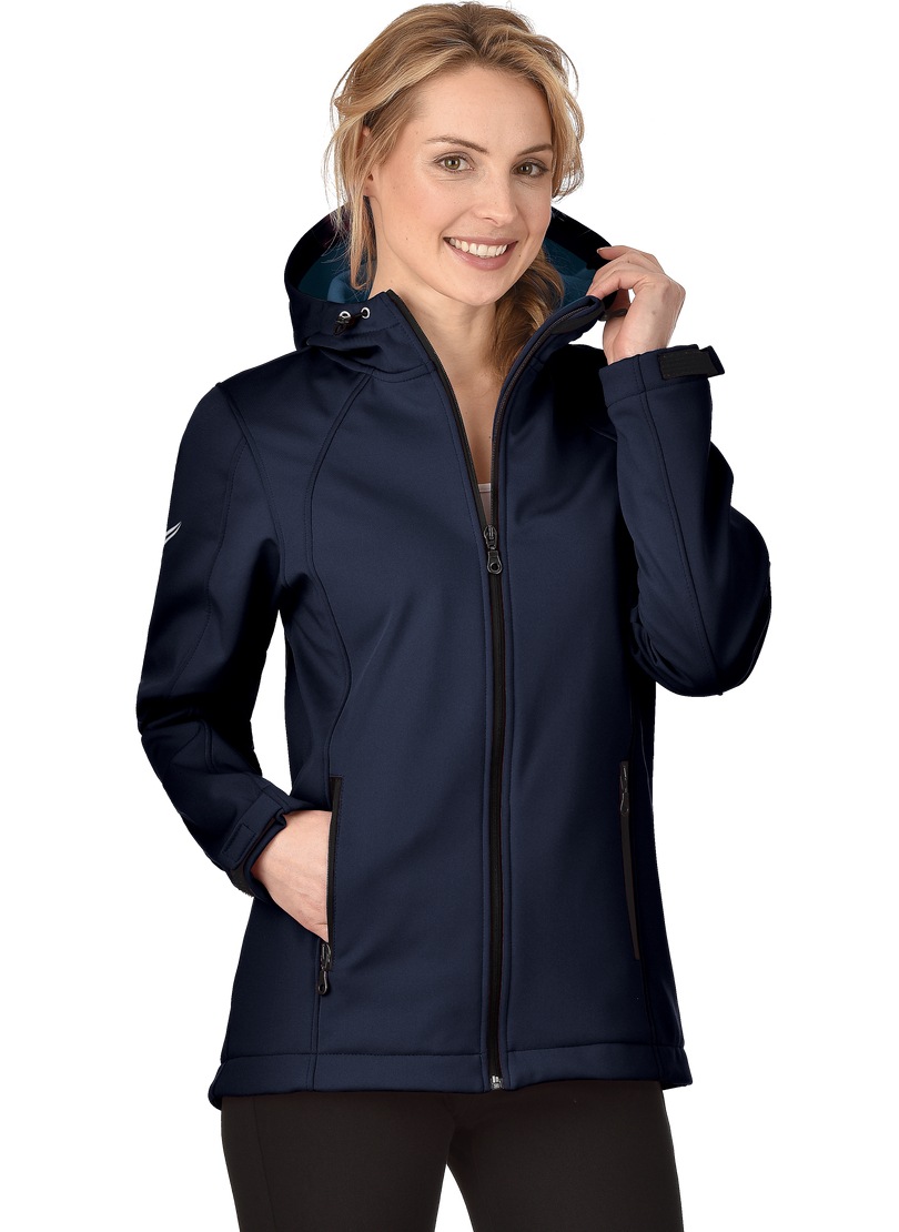 Trigema Softshelljacke "TRIGEMA Taillierte Softshell–Kapuzenjacke", (1 St.)