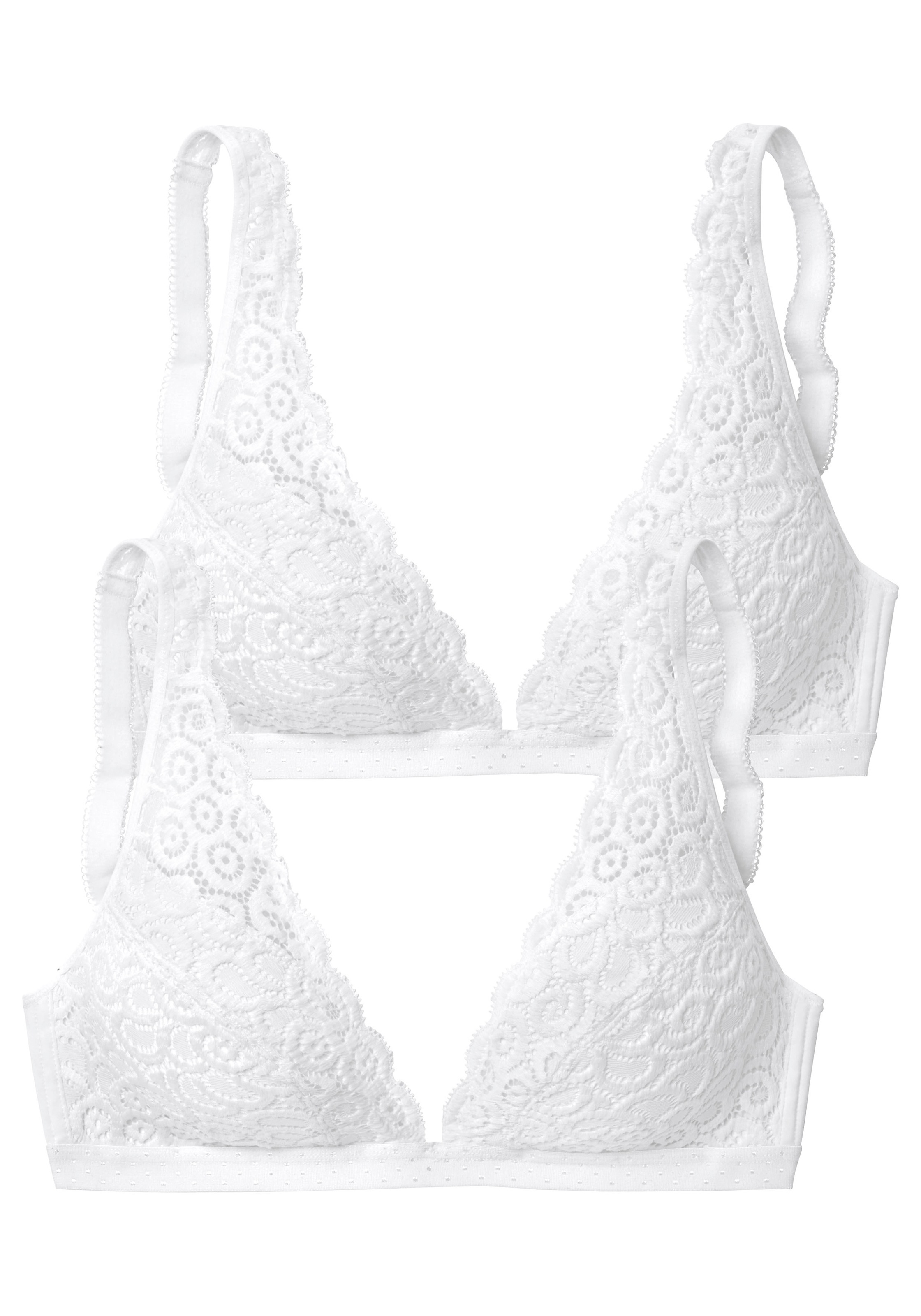 petite fleur Bralette-BH (Packung, 2 Stück) ohne Bügel aus Spitze, Dessous günstig online kaufen
