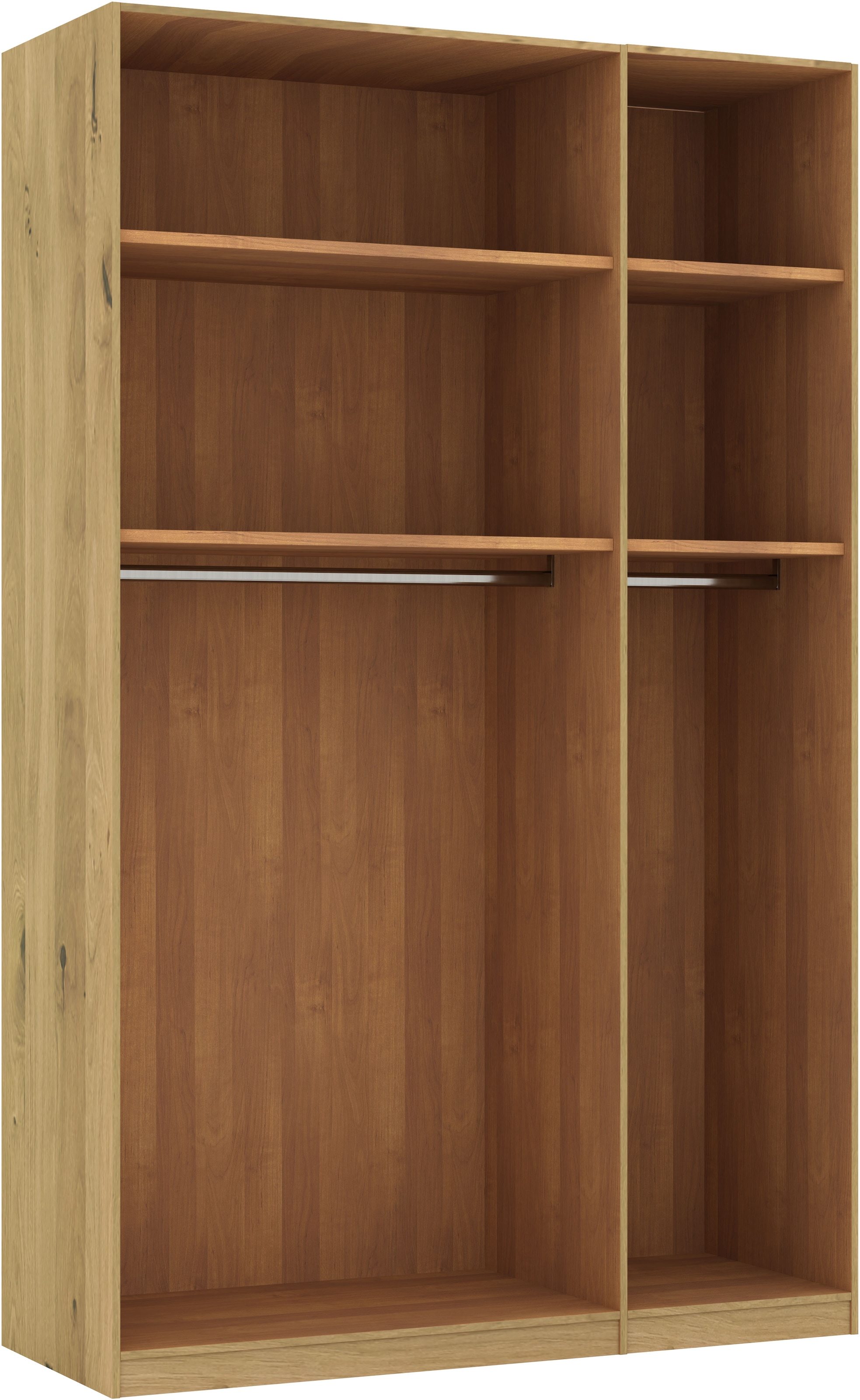 Musterring Drehtürenschrank »Savona, Kleiderschrank, Schrank, Garderobe, teilmassiv Eiche«, (mit Türdämpfern, mit Spiegel oder Glas, extra Böden, MADE IN GERMANY), Türen in Bianco-Eiche massiv, Spiegel-/Glastüren, verschiedene Größen