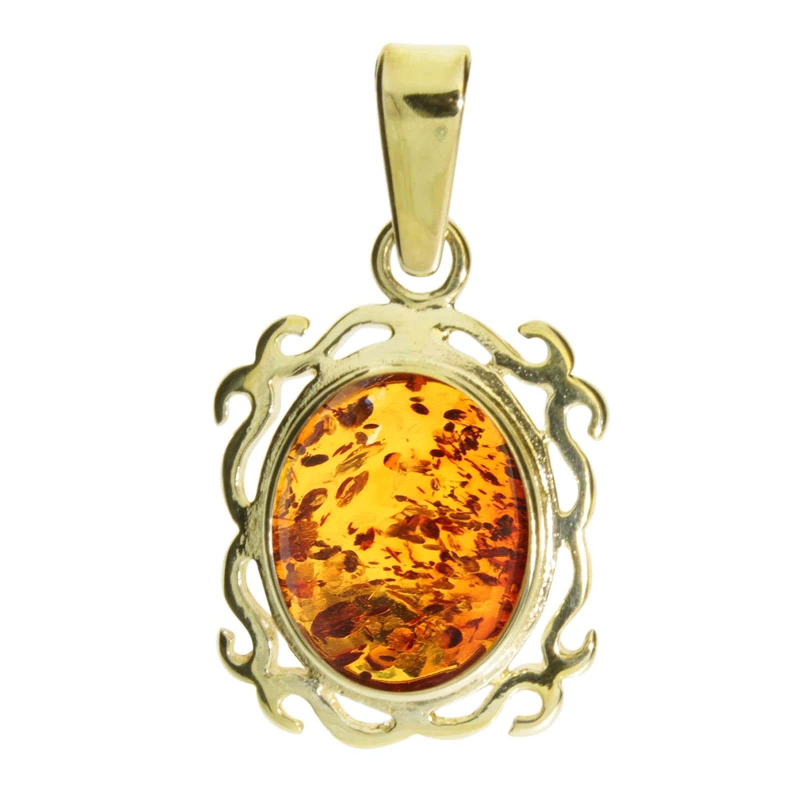 "Kettenanhänger OSTSEE-SCHMUCK ""Ostsee-Schmuck Anhänger Konstanze Anhänger Konstanze"", gelb, Schmuckanhänger, Damen, 23 x 12mm, Gelbgold 333, 1,4