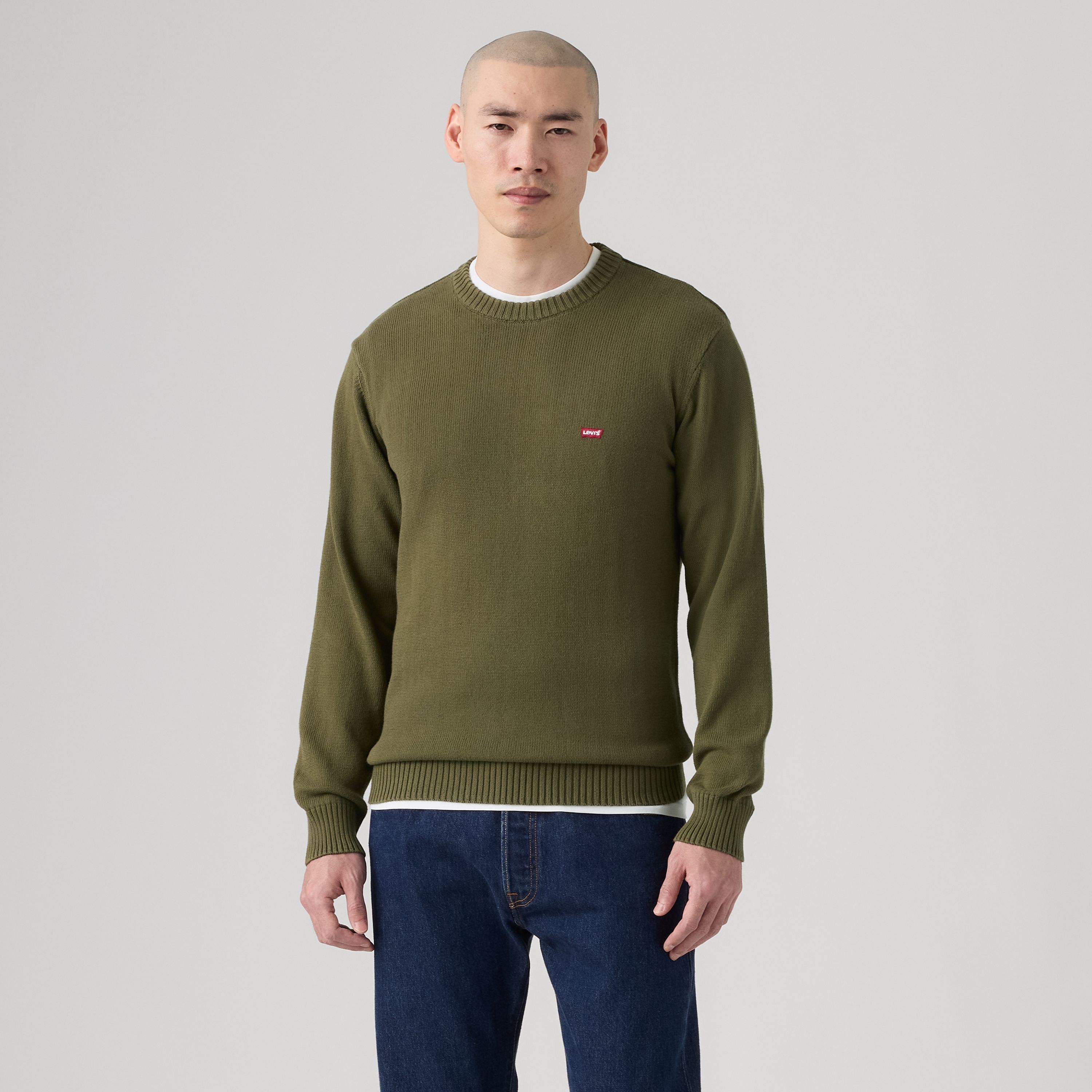 Levis Strickpullover "CLASSIC HM SWEATER" mit Logostickerei und aus reiner Baumwolle
