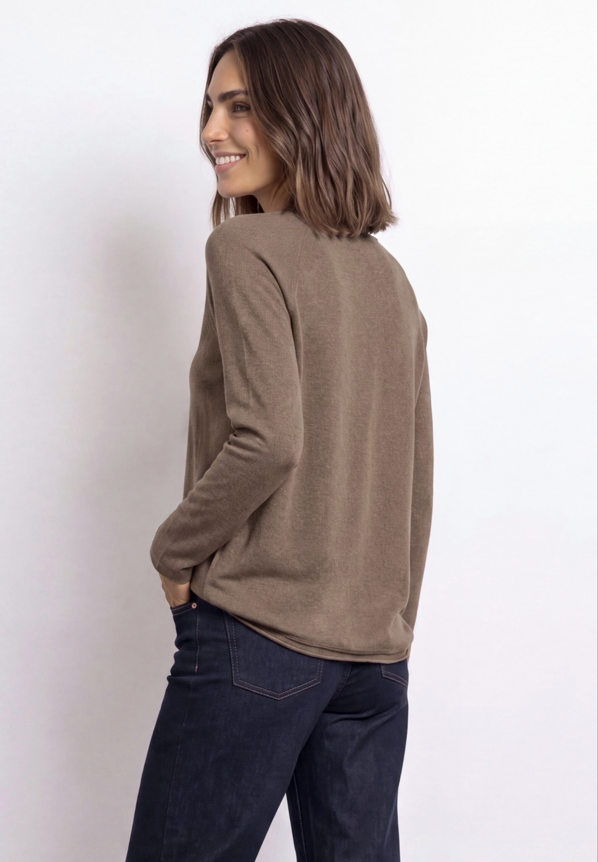 STREET ONE Langarmshirt aus softem Materialmix