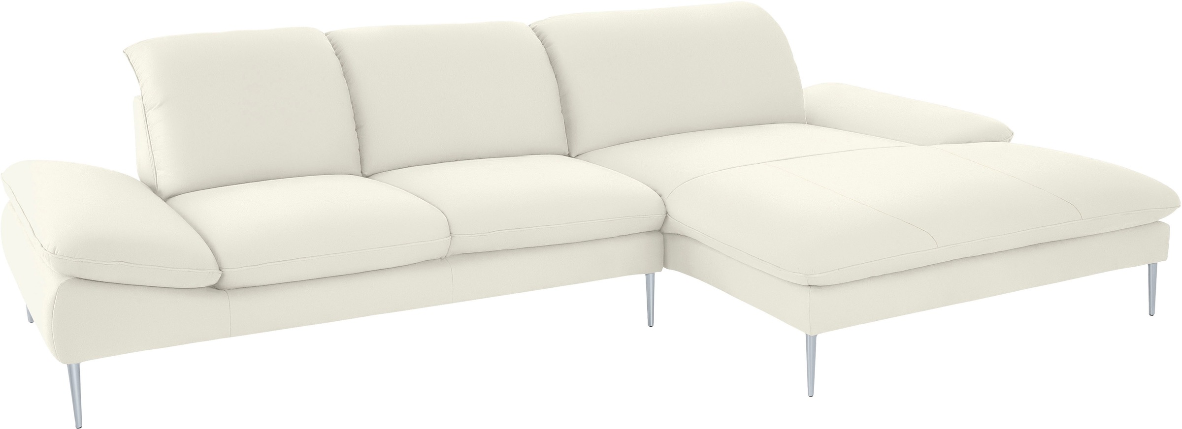 W.SCHILLIG Ecksofa »enjoy&MORE, Designsofa, bequem, zeitlos und elegant, L-Form«, mit Sitztiefenverstellung, Füße silber matt, Breite 340 cm