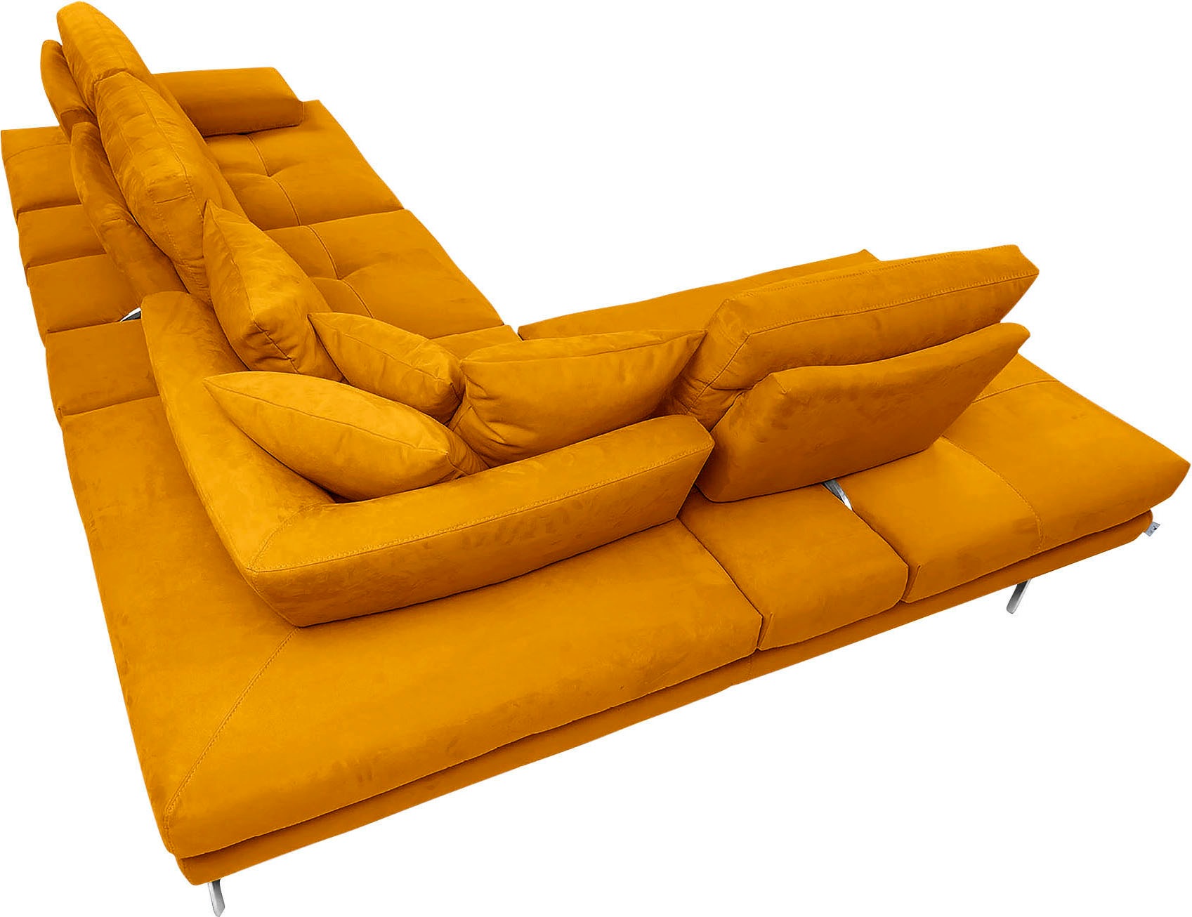CALIA ITALIA Ecksofa »Toby Wing, L-Form, Designsofa mit sensationellem Sitzkomfort«, Sitztiefenverstell.,wahlw. mit Kissen-Set, Füße chrom glänzend