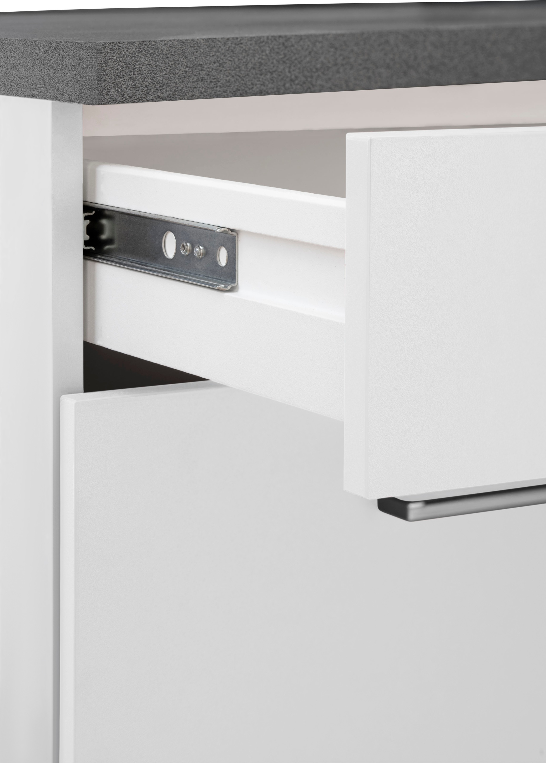 KOCHSTATION Küchenzeile »KS-Paris – Küchen mit einzigartigen Fotomotiven auf den Fronten« ohne E-Geräte, Stellbreite 220/220 cm