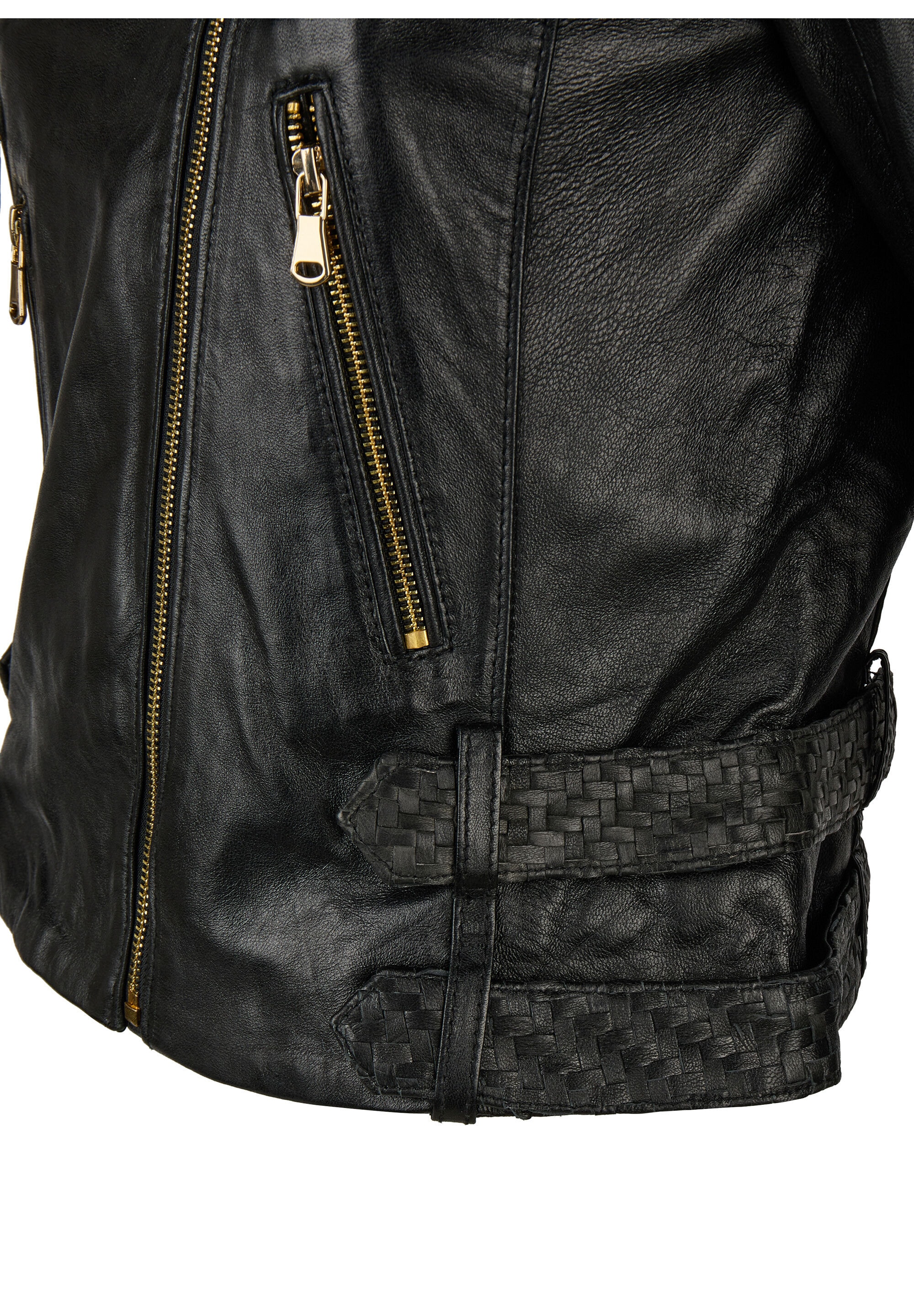 Apple of Eden Lederjacke »Apple of Eden Lederjacke« ohne Kapuze mit geflochtenem Reverskragen