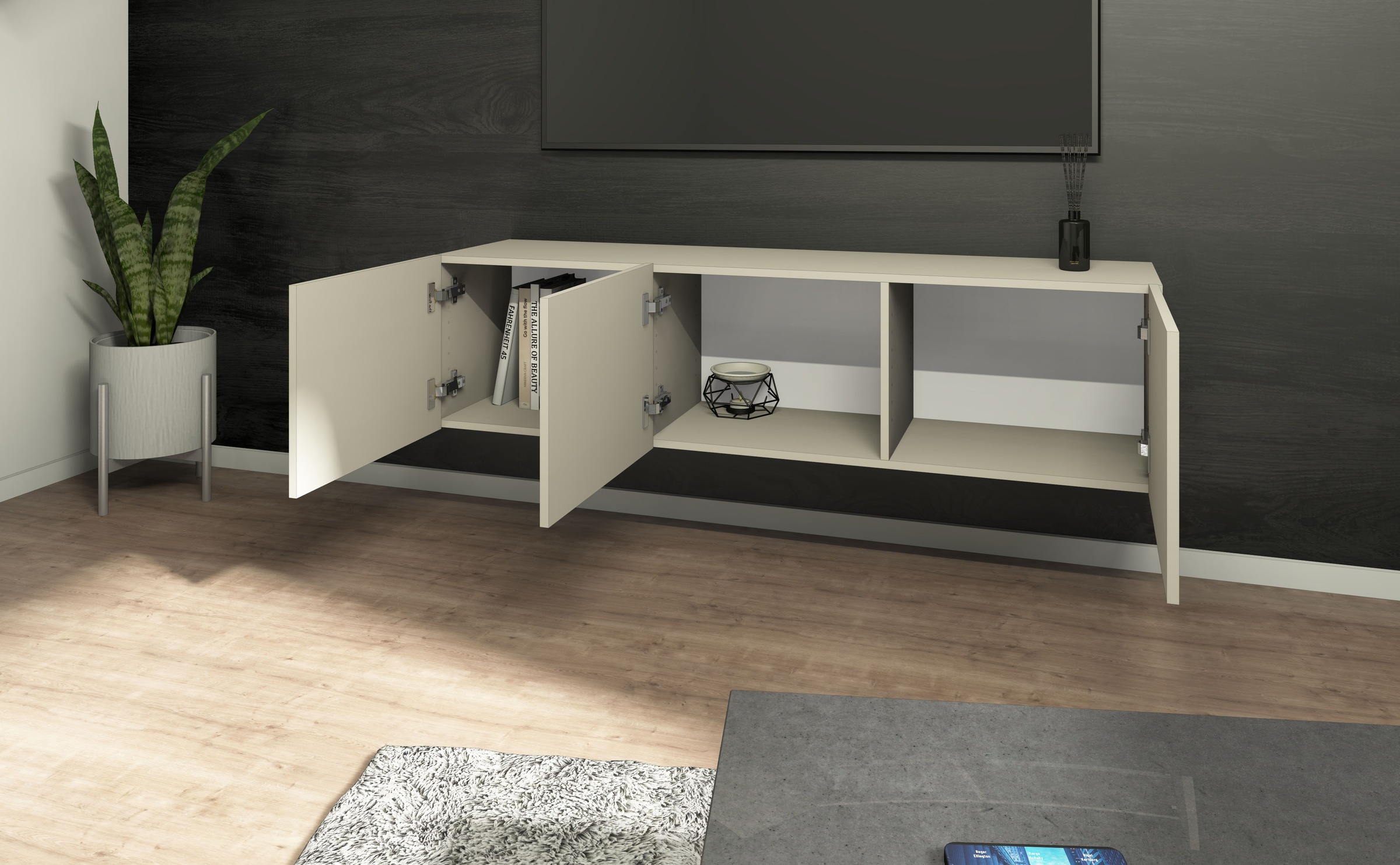 Thumbnail - borchardt Möbel Lowboard "Sophia, TV-Schrank mit 3 Türen, hängend oder stehend"