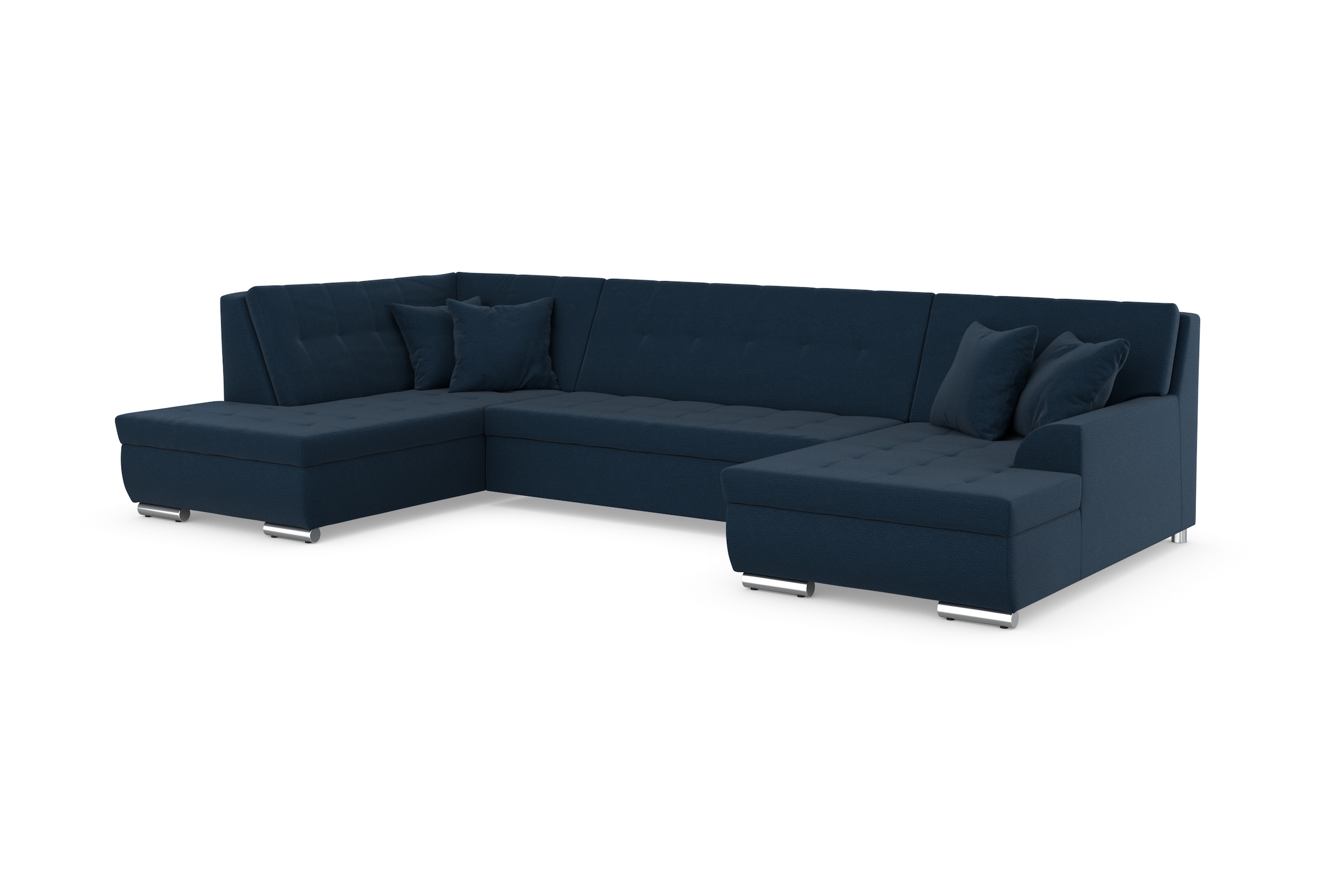 DOMO collection Wohnlandschaft »Treviso incl. Zierkissen, moderne Steppung, XXL: B/T/H: 364/201/83 cm«, wahlweise mit Bettfunktion, in vielen Bezugsarten auch in Cord U-Form