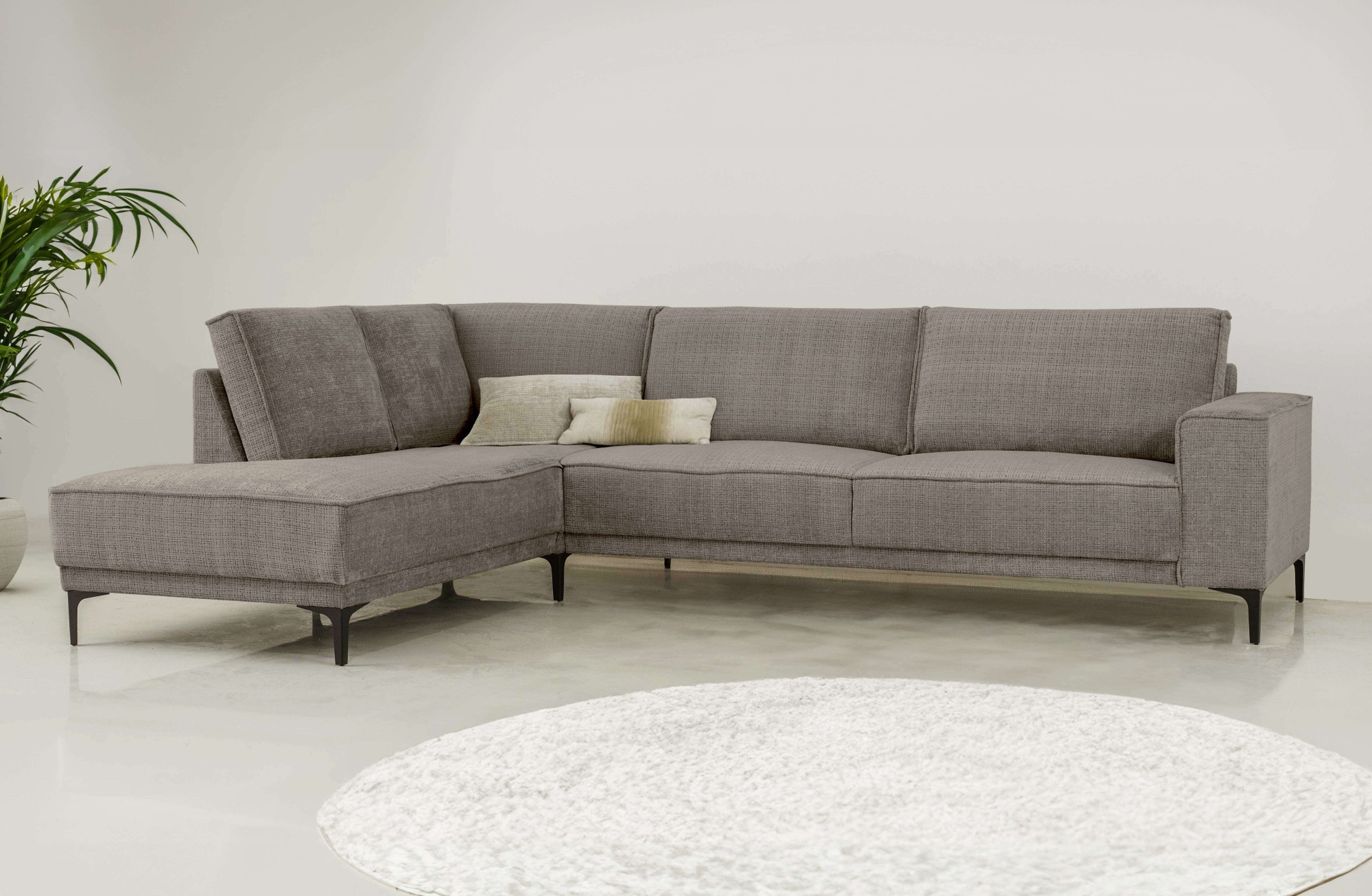 Places of Style Ecksofa "Polsterecke Oland, Struktur, Flachgewebe, Luxus-Mi günstig online kaufen